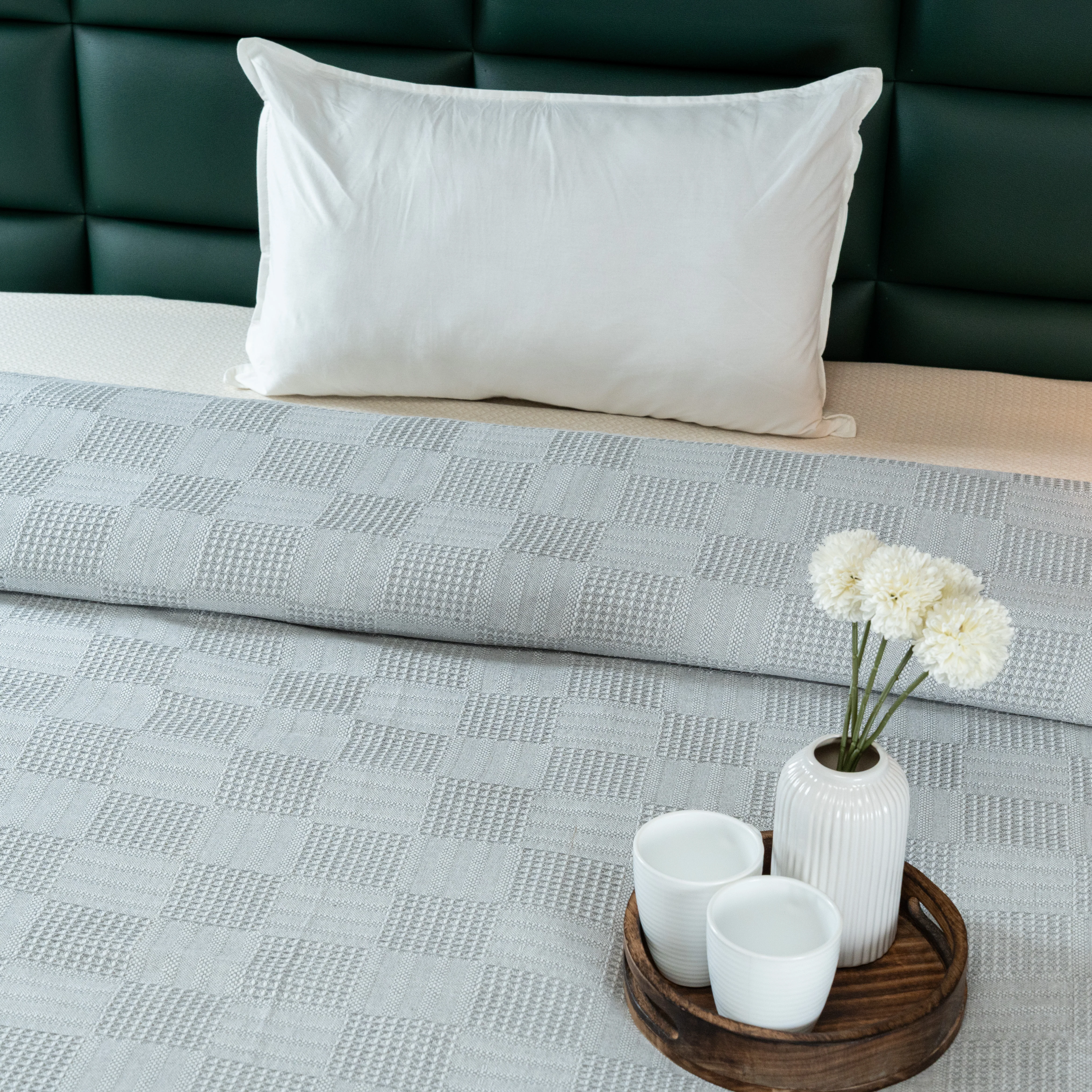 Saral Home Pure Cotton Bedsheet Set |Breathable Woven Bedspread with Pillow Cover | Huck Lace pattern | - Image 34