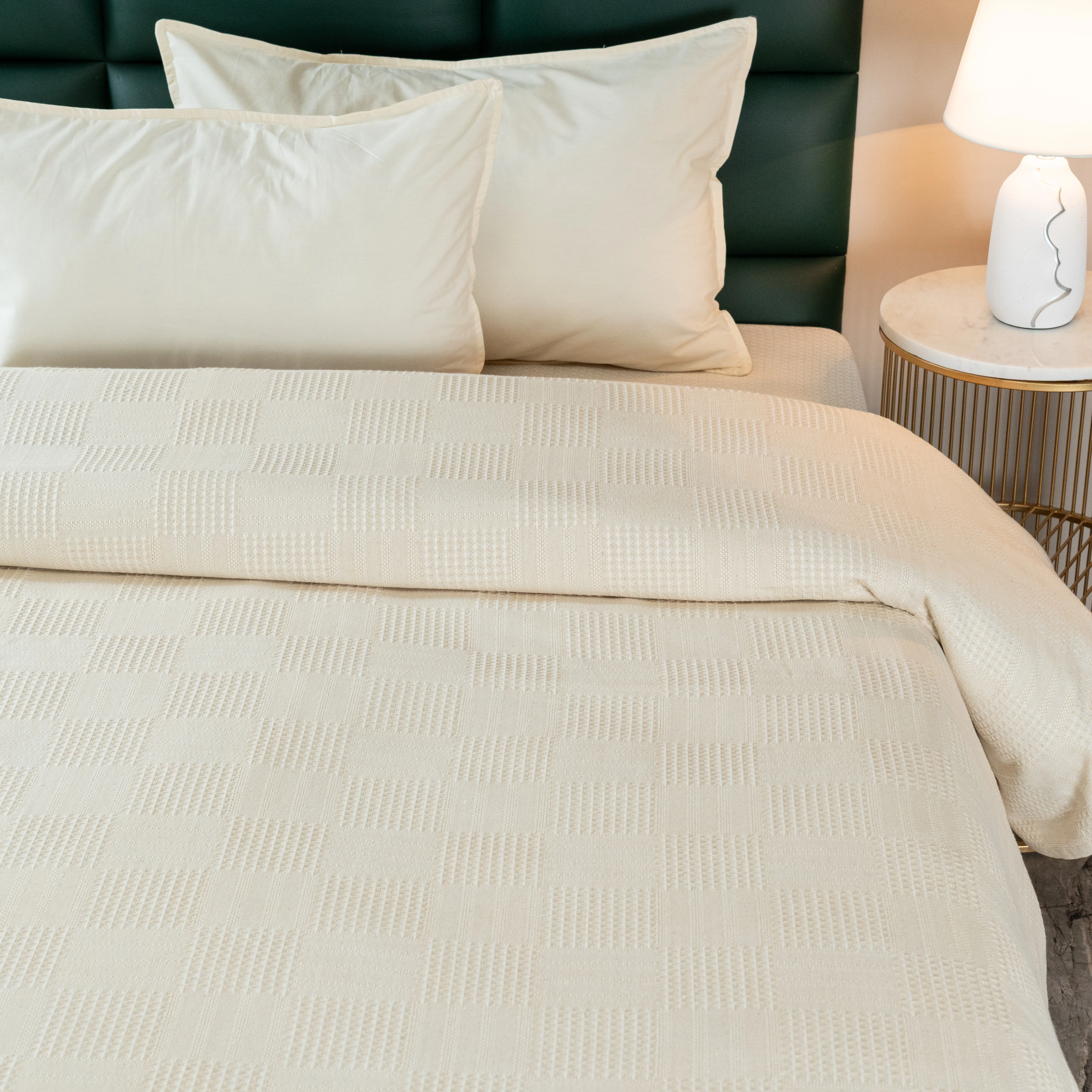 Saral Home Pure Cotton Bedsheet Set |Breathable Woven Bedspread with Pillow Cover | Huck Lace pattern | - Image 43