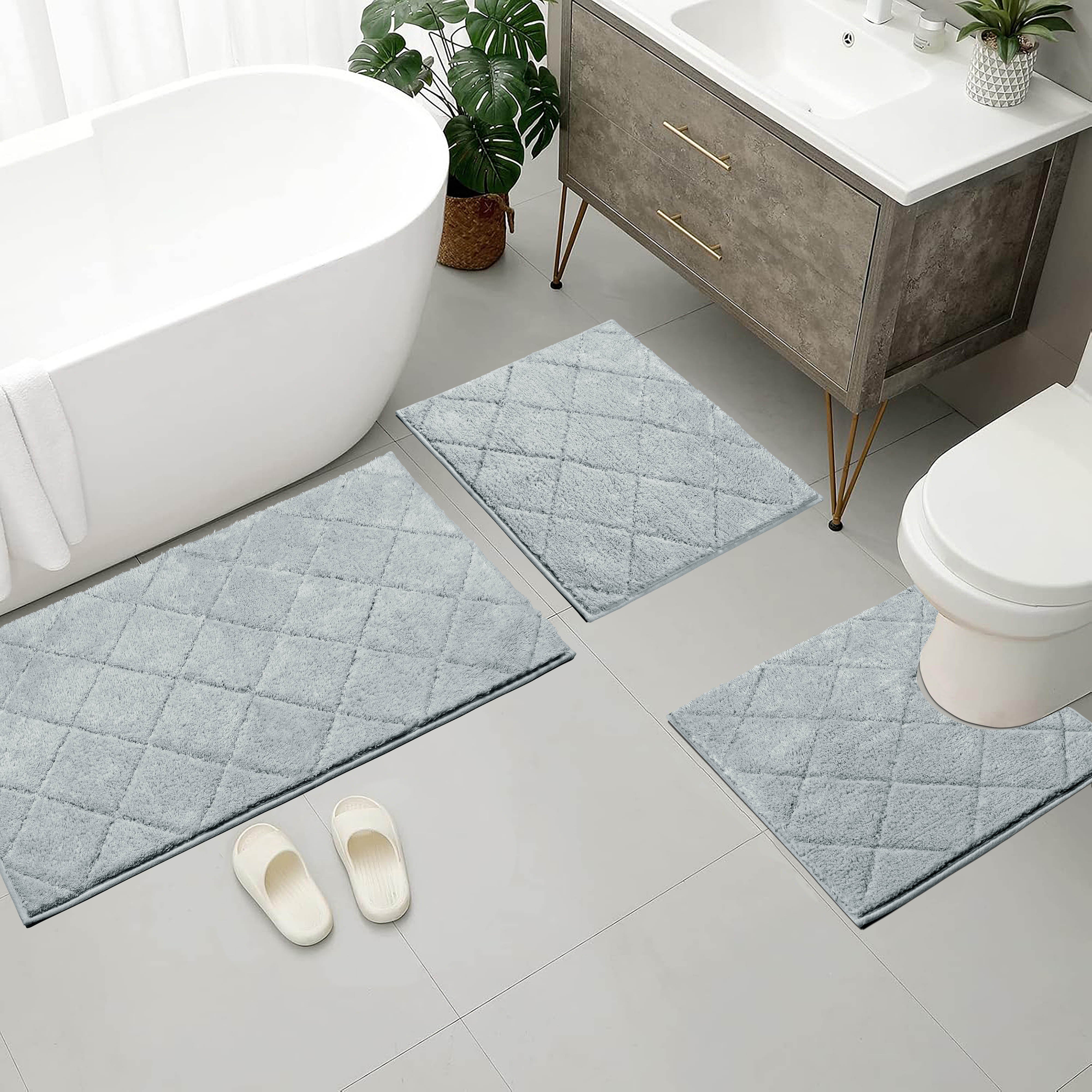 Affaire 100% Organic Cotton Antiskid Bathmat Set (3 Pc) | Eco-Friendly & Ultra Soft - Image 2
