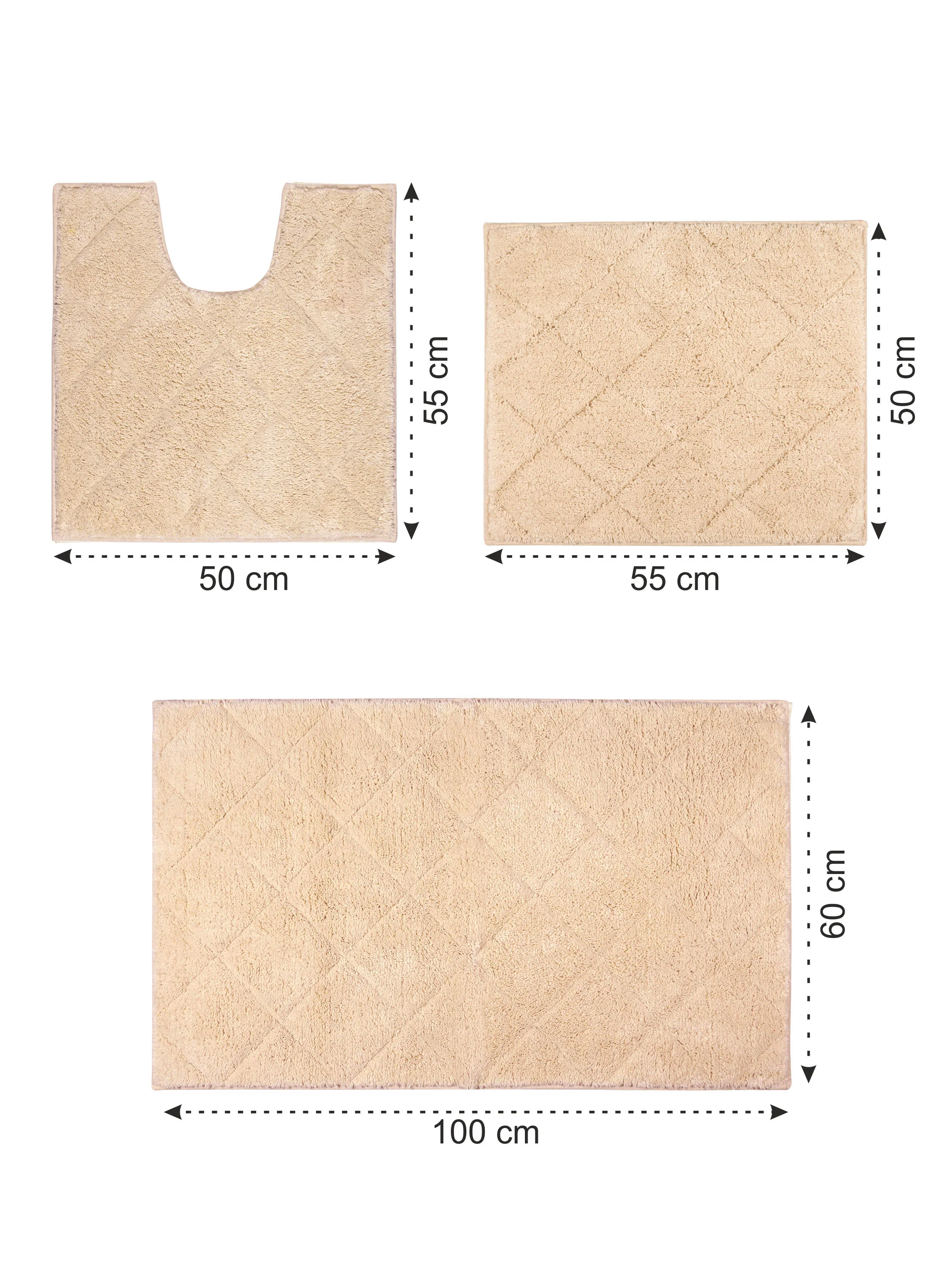 Affaire 100% Organic Cotton Antiskid Bathmat Set (3 Pc) | Eco-Friendly & Ultra Soft - Image 9