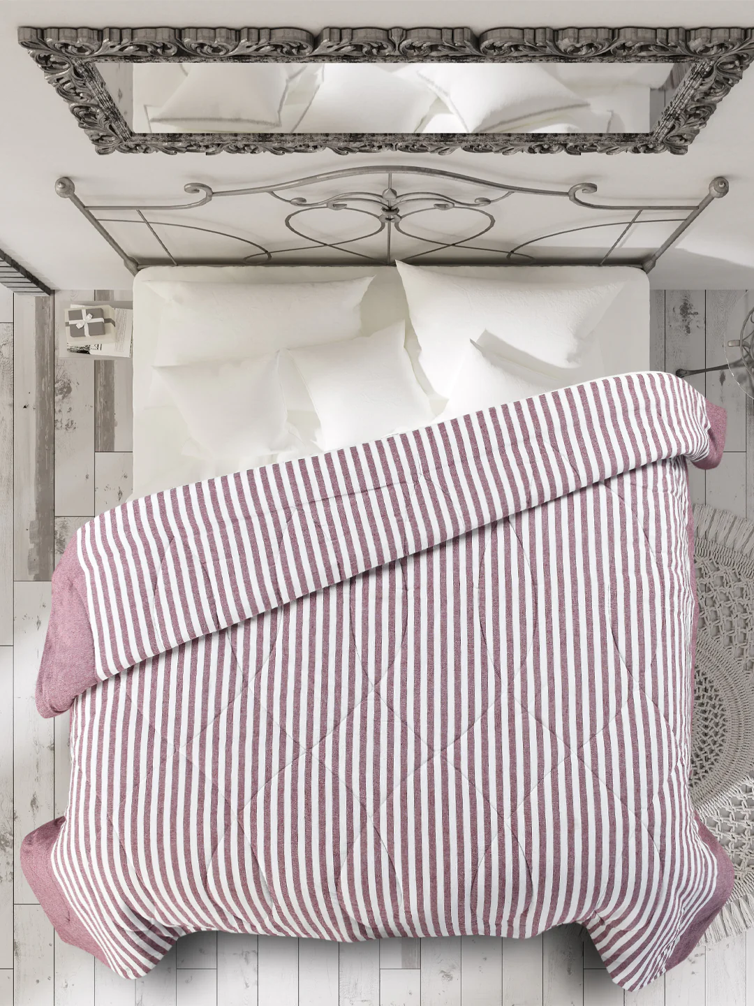 All Over Cotton Striped Queen Size Quilt (90X100) - Image 11