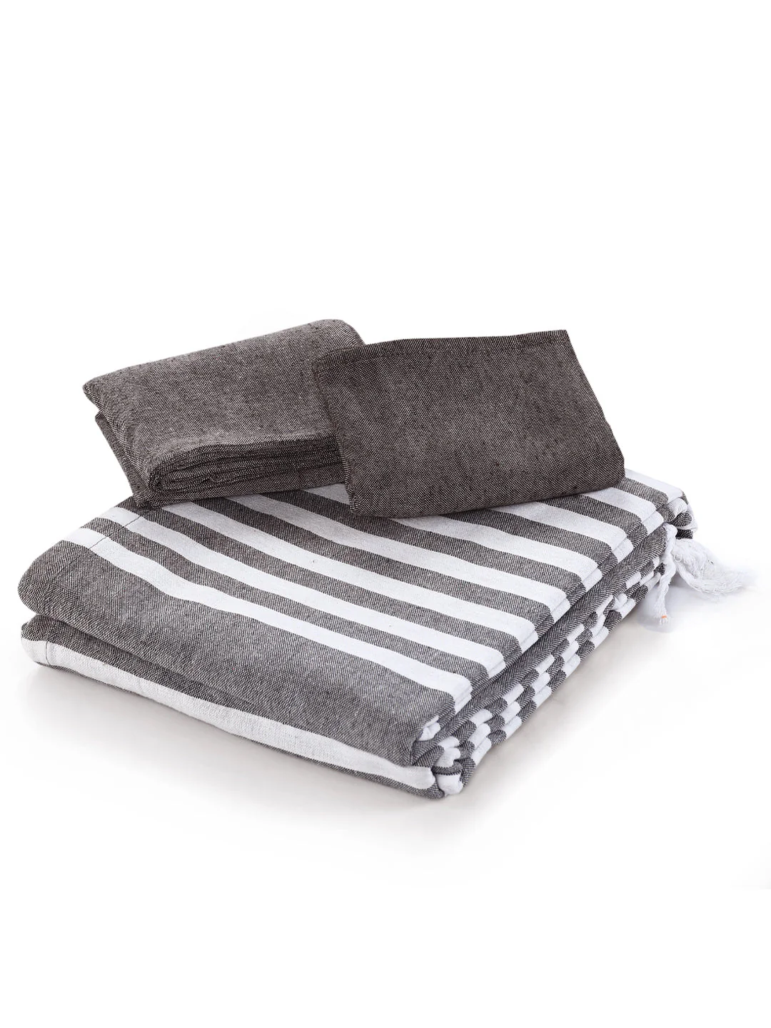 Even Stripe Handwoven Cotton Bed Cover Set – Subtle Line Detailing | Minimal Look - Image 6