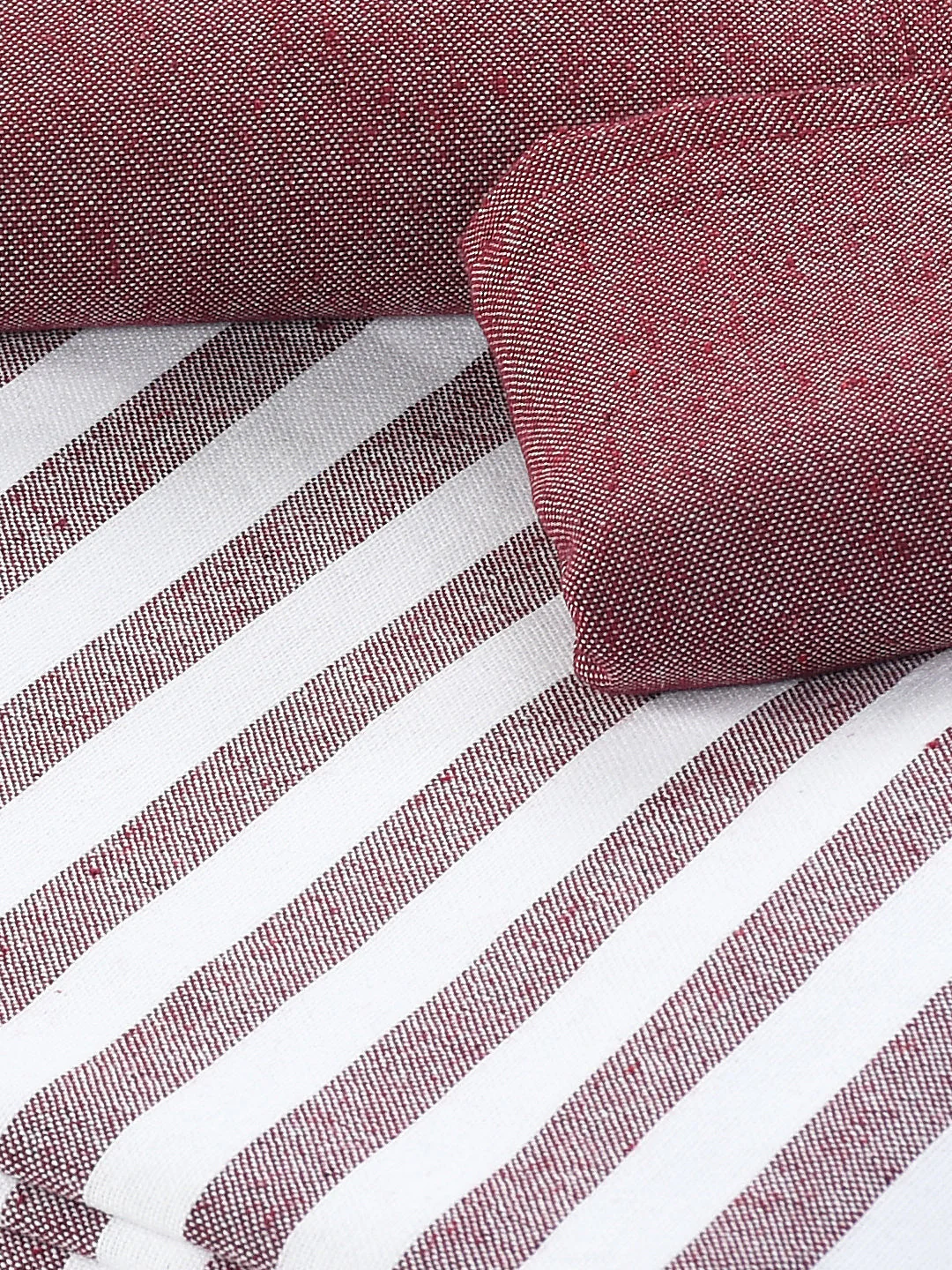 Even Stripe Handwoven Cotton Bed Cover Set – Subtle Line Detailing | Minimal Look - Image 3