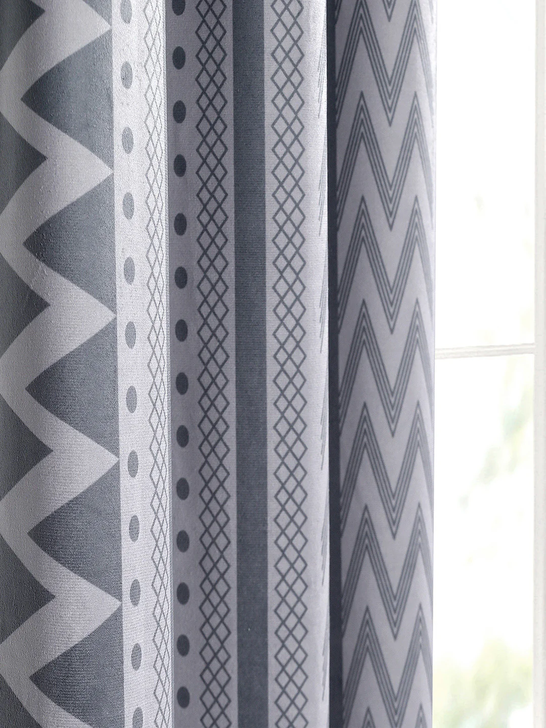 Aveda Velvet Boho Print Curtain | Chic Bohemian Living Room Curtain - Image 7
