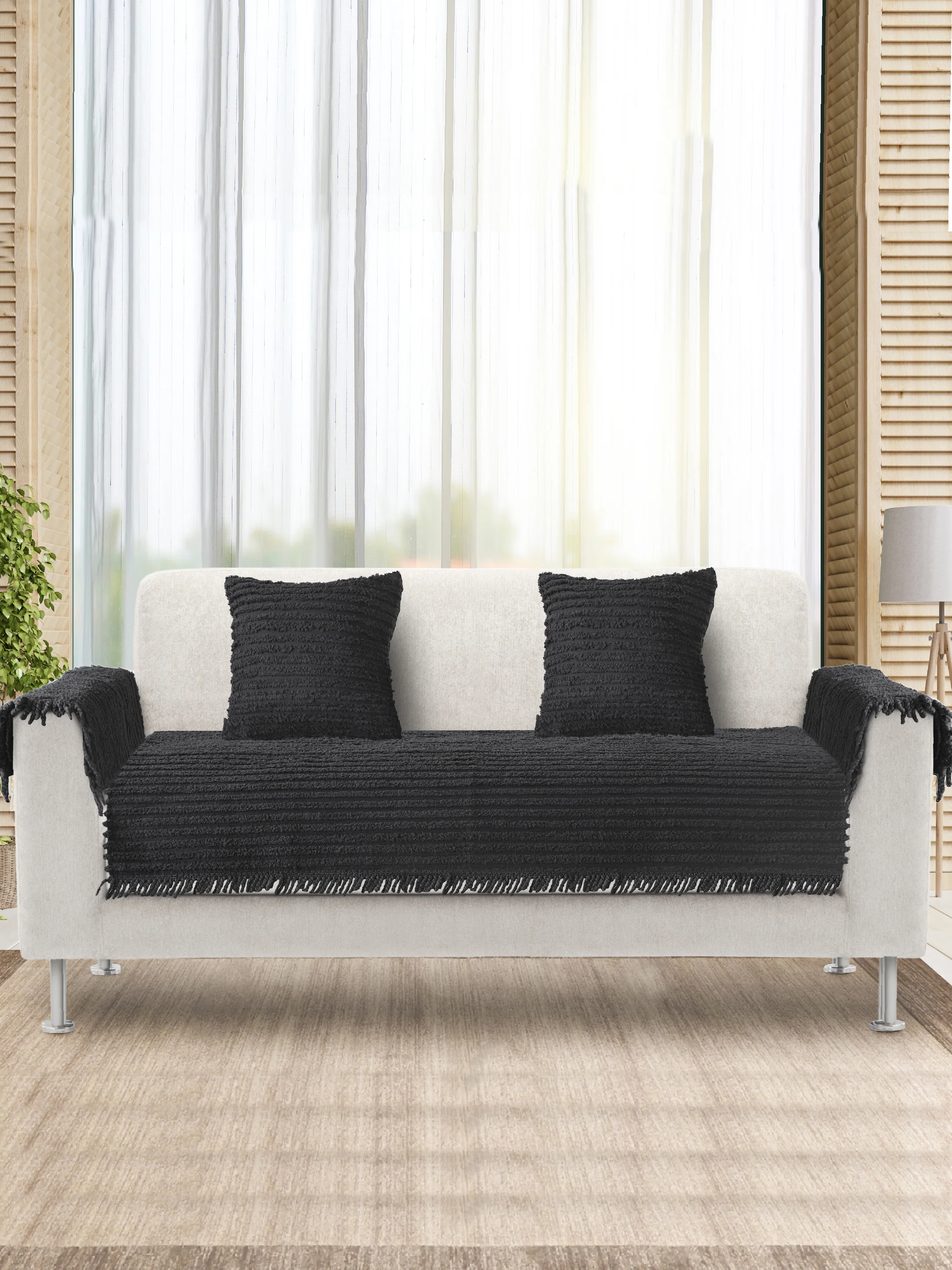 AXIS Polyester Sofa Cover | 2 Seater Set with Cushions & Arm Covers - Image 16