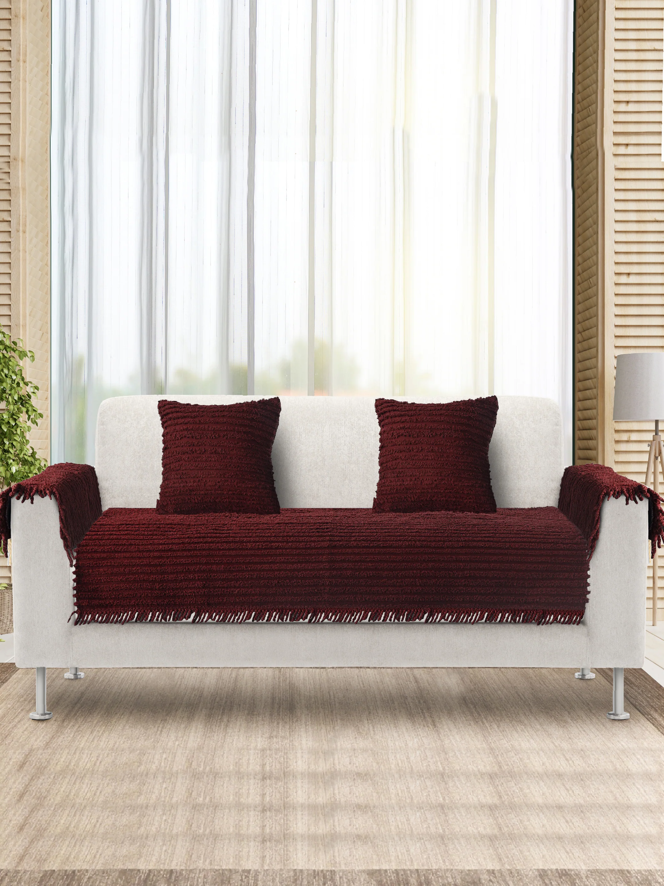 AXIS Polyester Sofa Cover | 2 Seater Set with Cushions & Arm Covers - Image 21