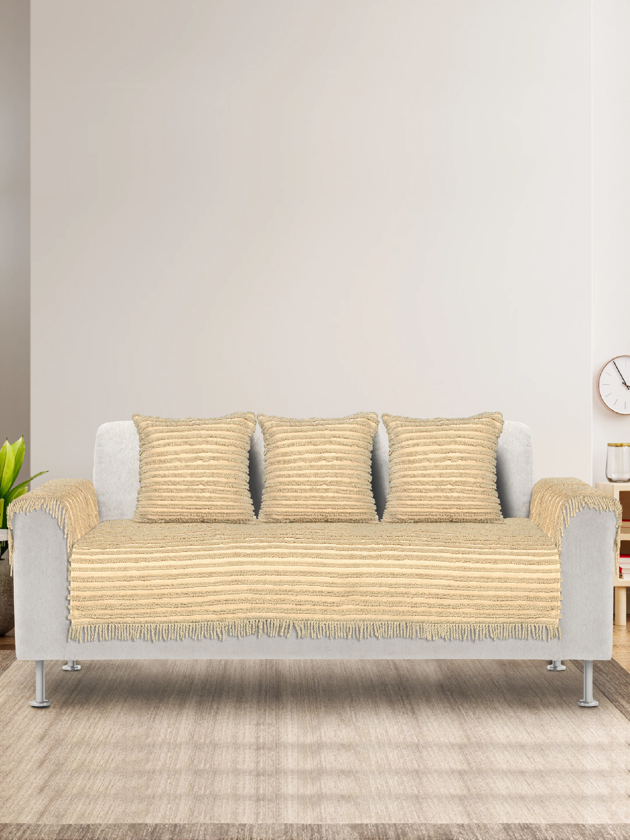 AXIS Polyester Sofa Cover | 3 Seater Set with Cushions & Arm Covers - Image 5