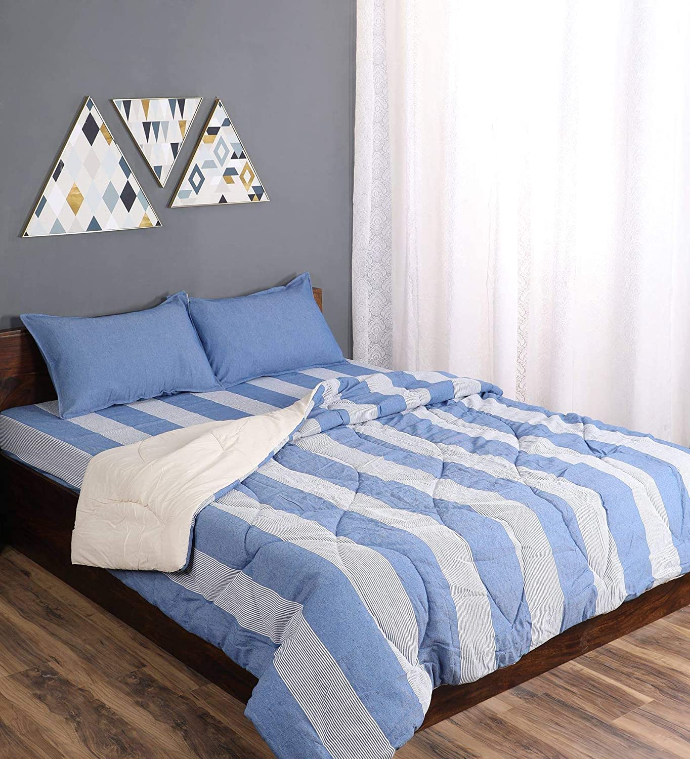 Bamboo Striped Queen Size Quilt (90X100) - Image 6