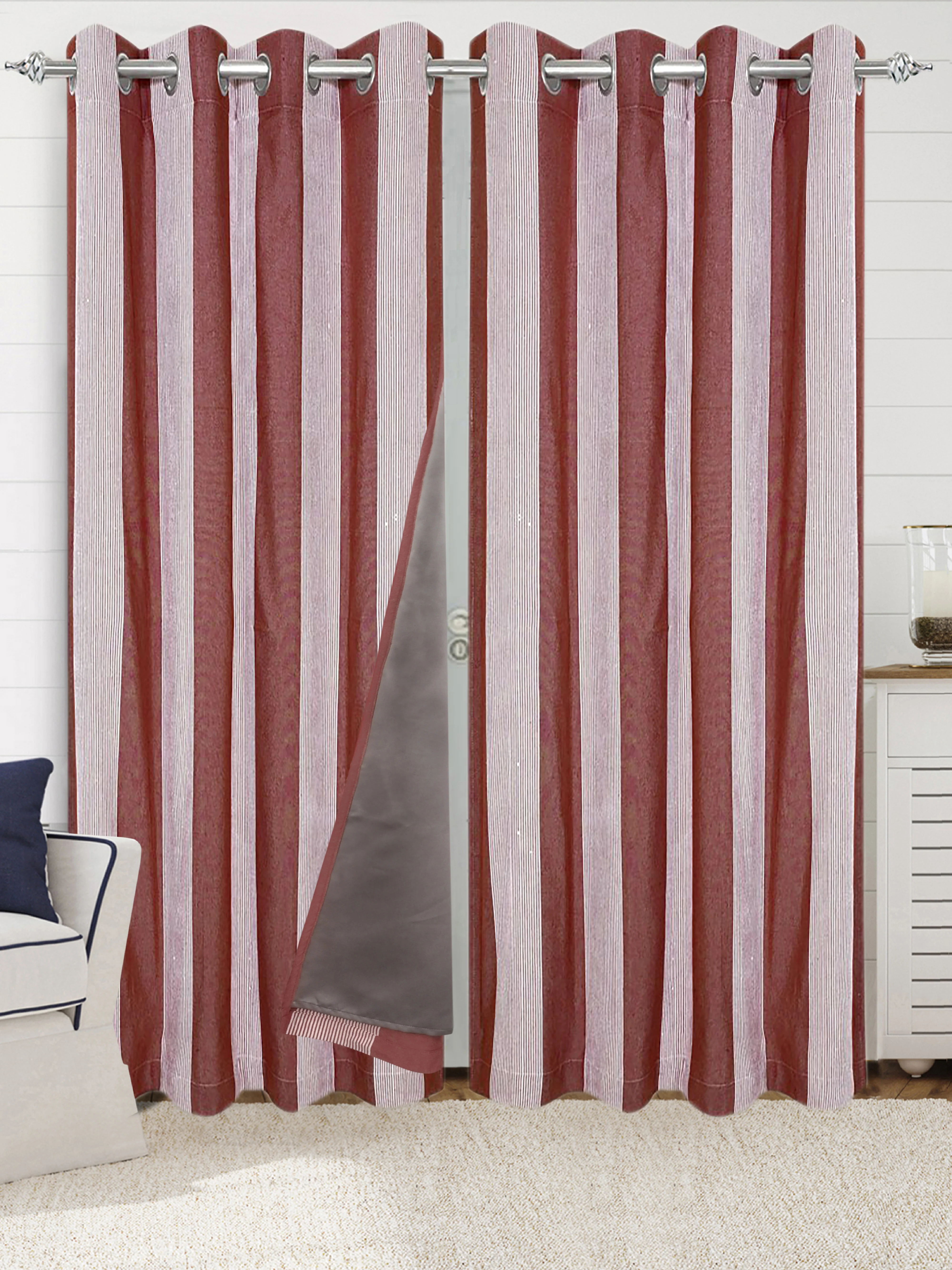 Bamboo Stripes Handmade Cotton Curtains - Image 2