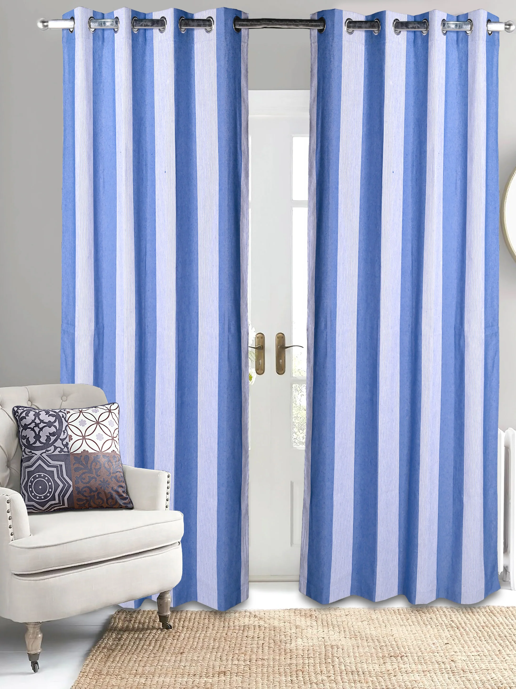 Bamboo Stripes Handmade Cotton Curtains