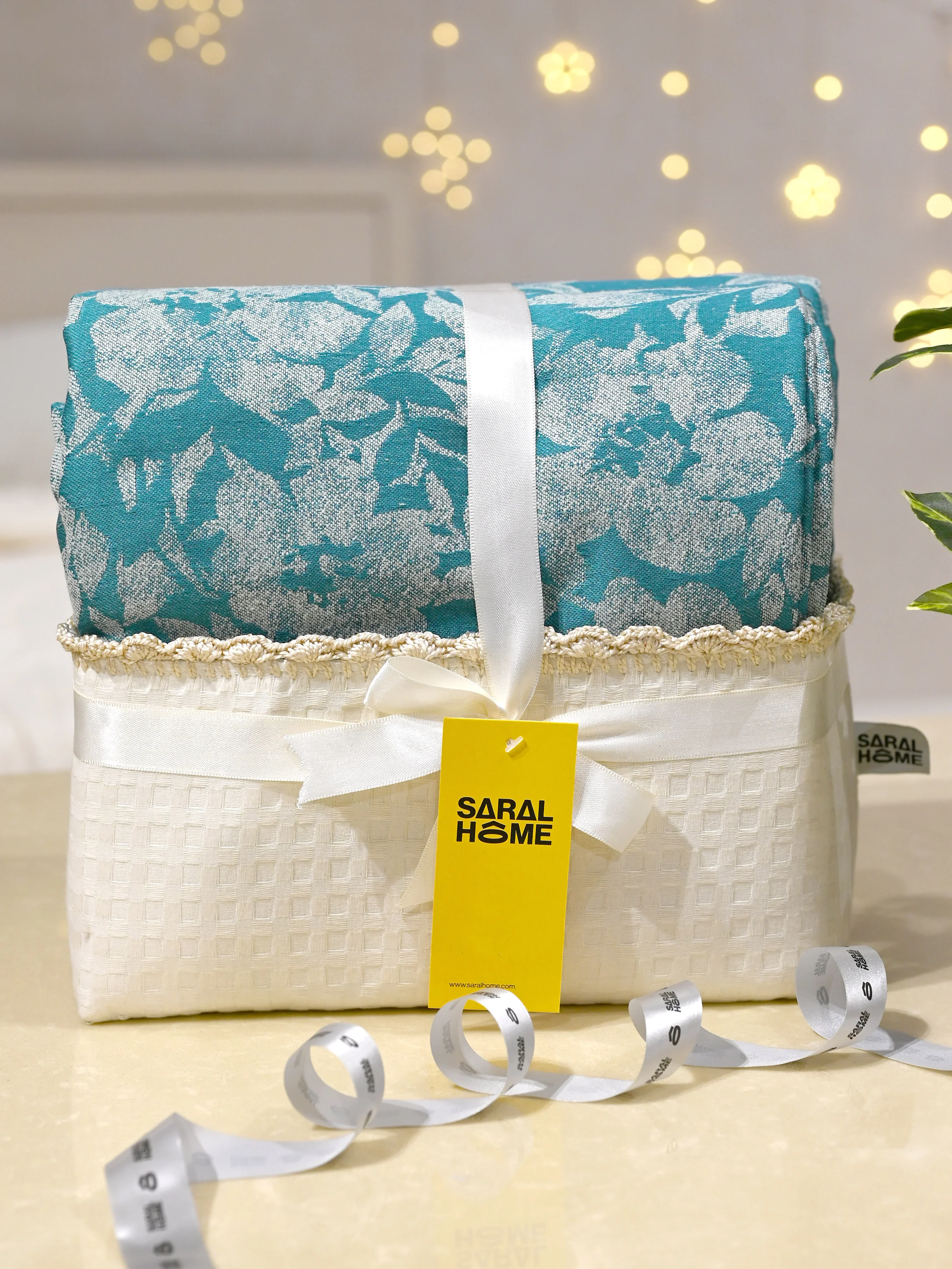 GIFT BASKET | KANAN Cotton Bed Cover-Sheet 104x108 Inch Gift Basket