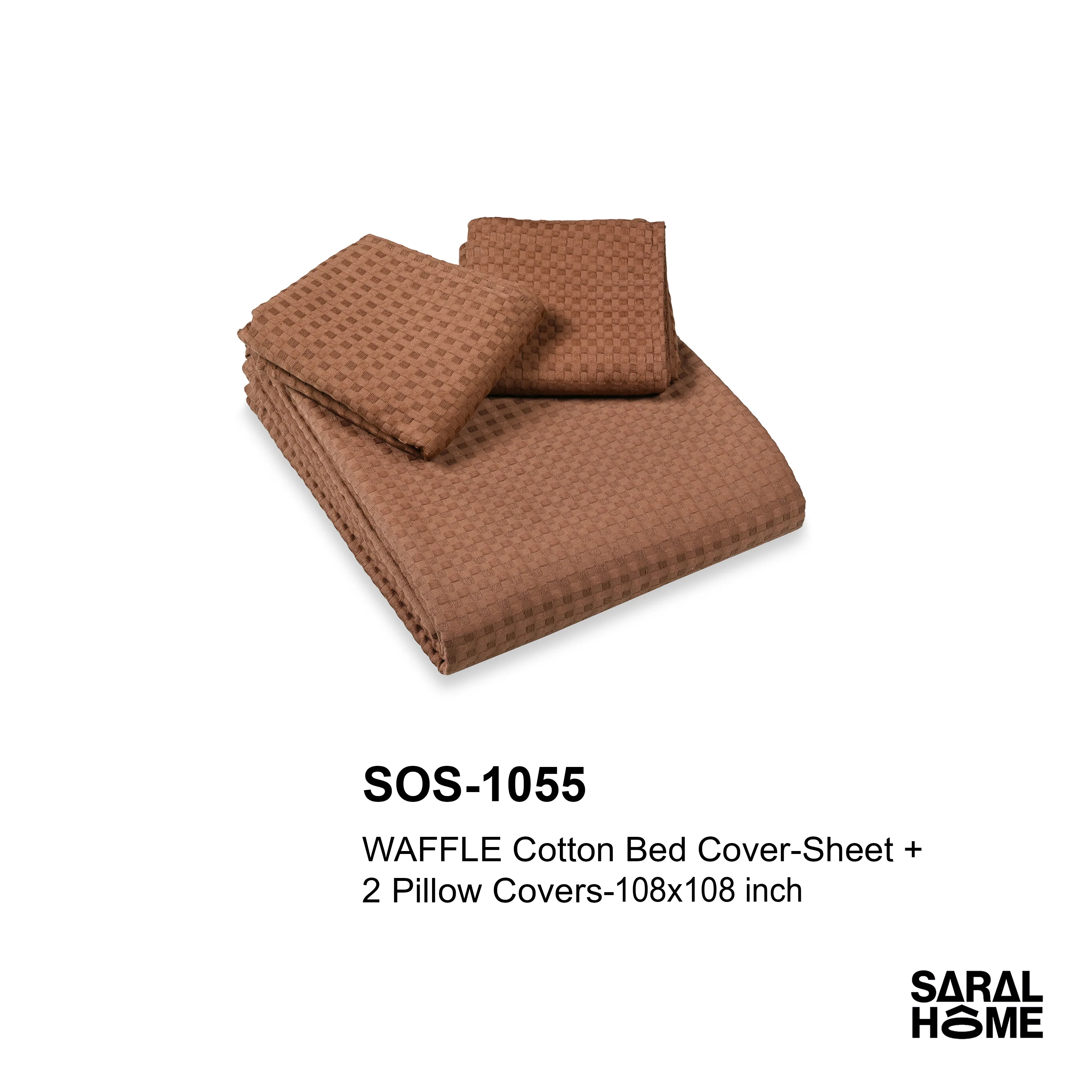 GIFT BASKET | WAFFLE Cotton Bed Cover-Sheet 108x108 Inch Gift Basket - Image 2