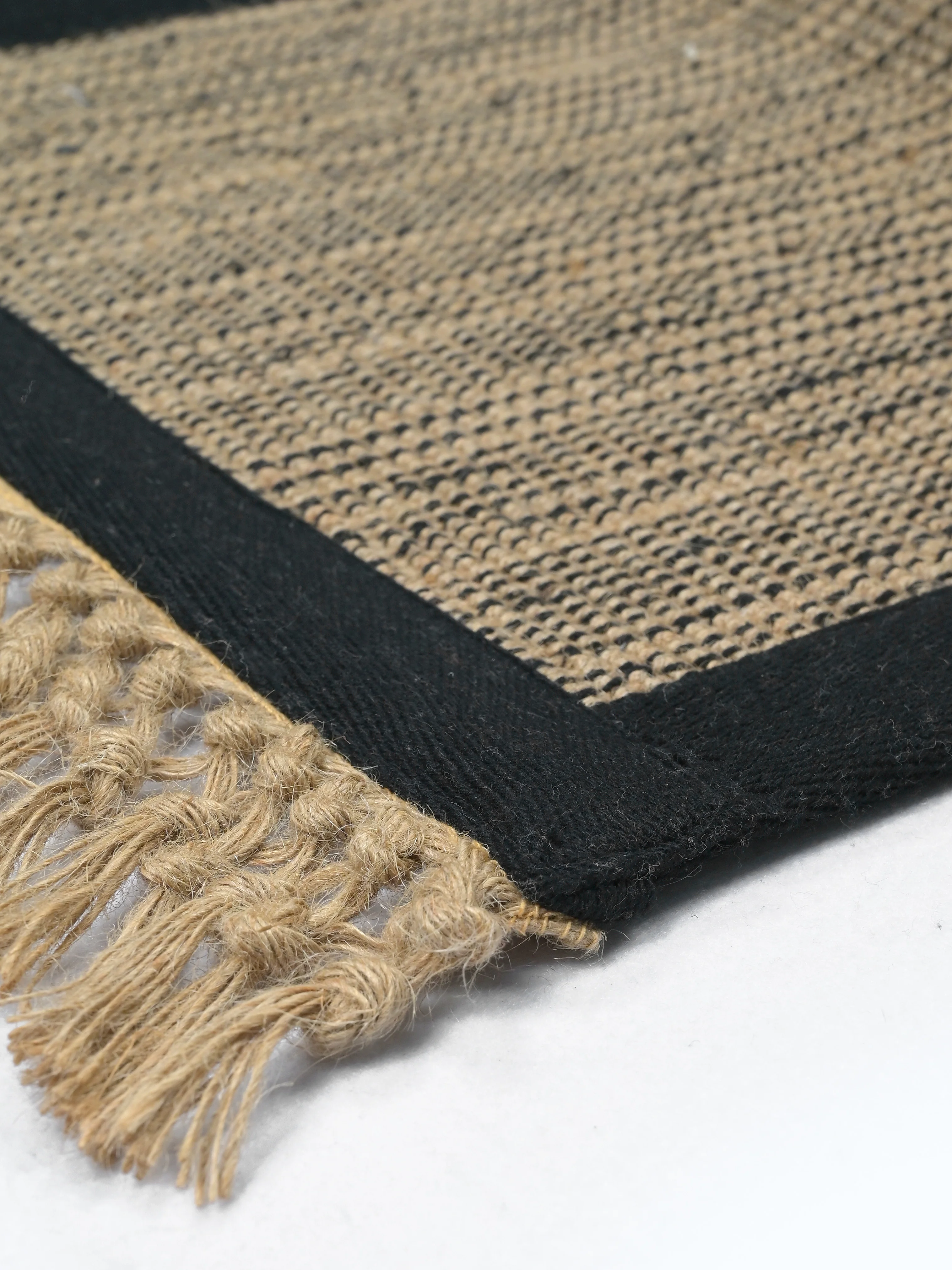 BURWAN - Cotton Jute Woven Strong Anti-Slip Rug with fringe. - Image 4