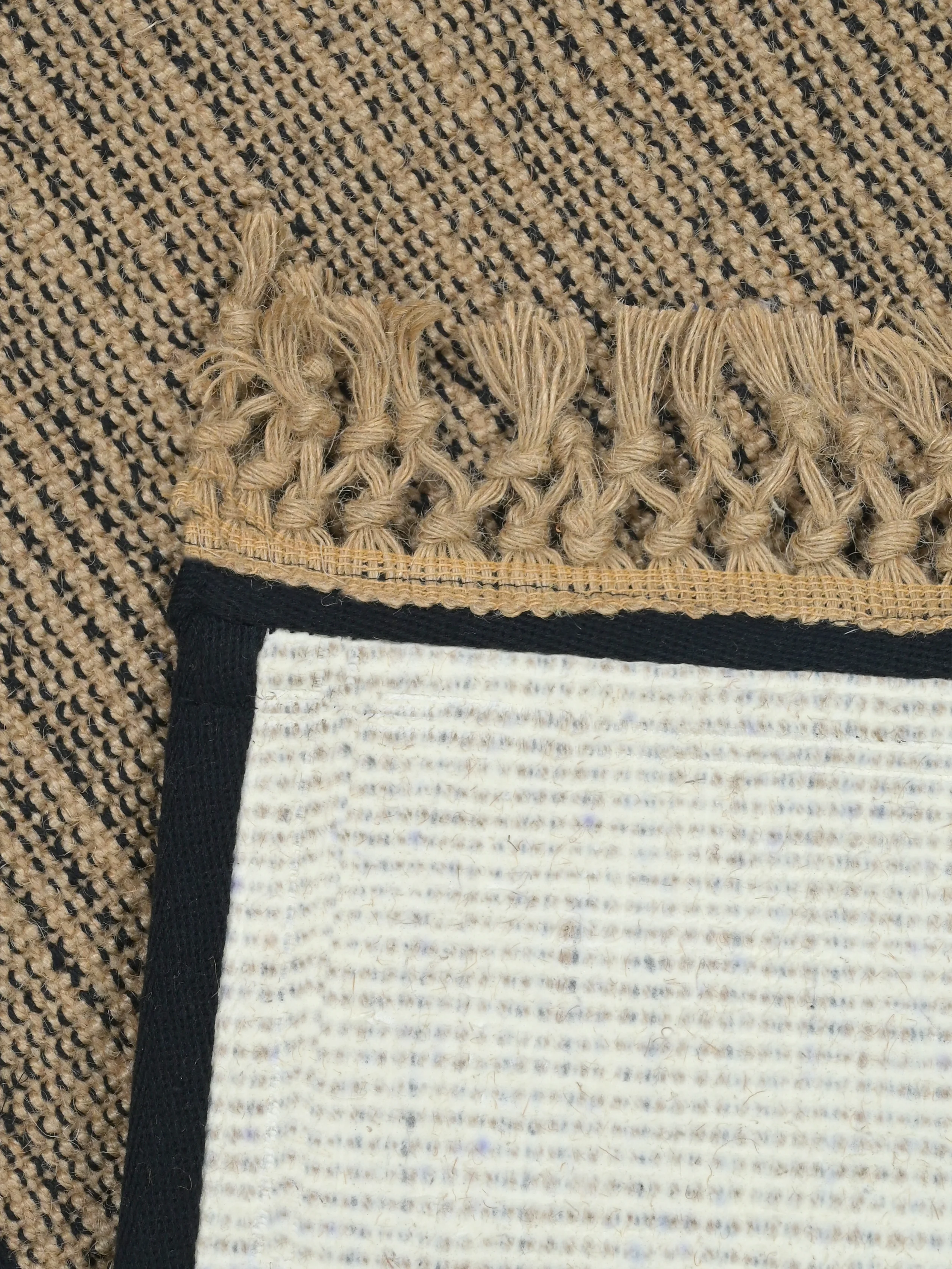 BURWAN - Cotton Jute Woven Strong Anti-Slip Rug with fringe. - Image 5