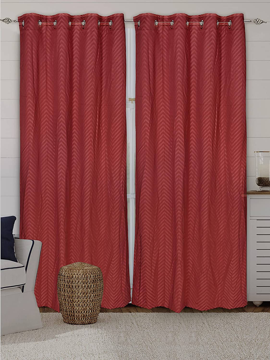 CHEVRON Damask Cotton Curtains | Elegant Living Room Drapes - Image 31