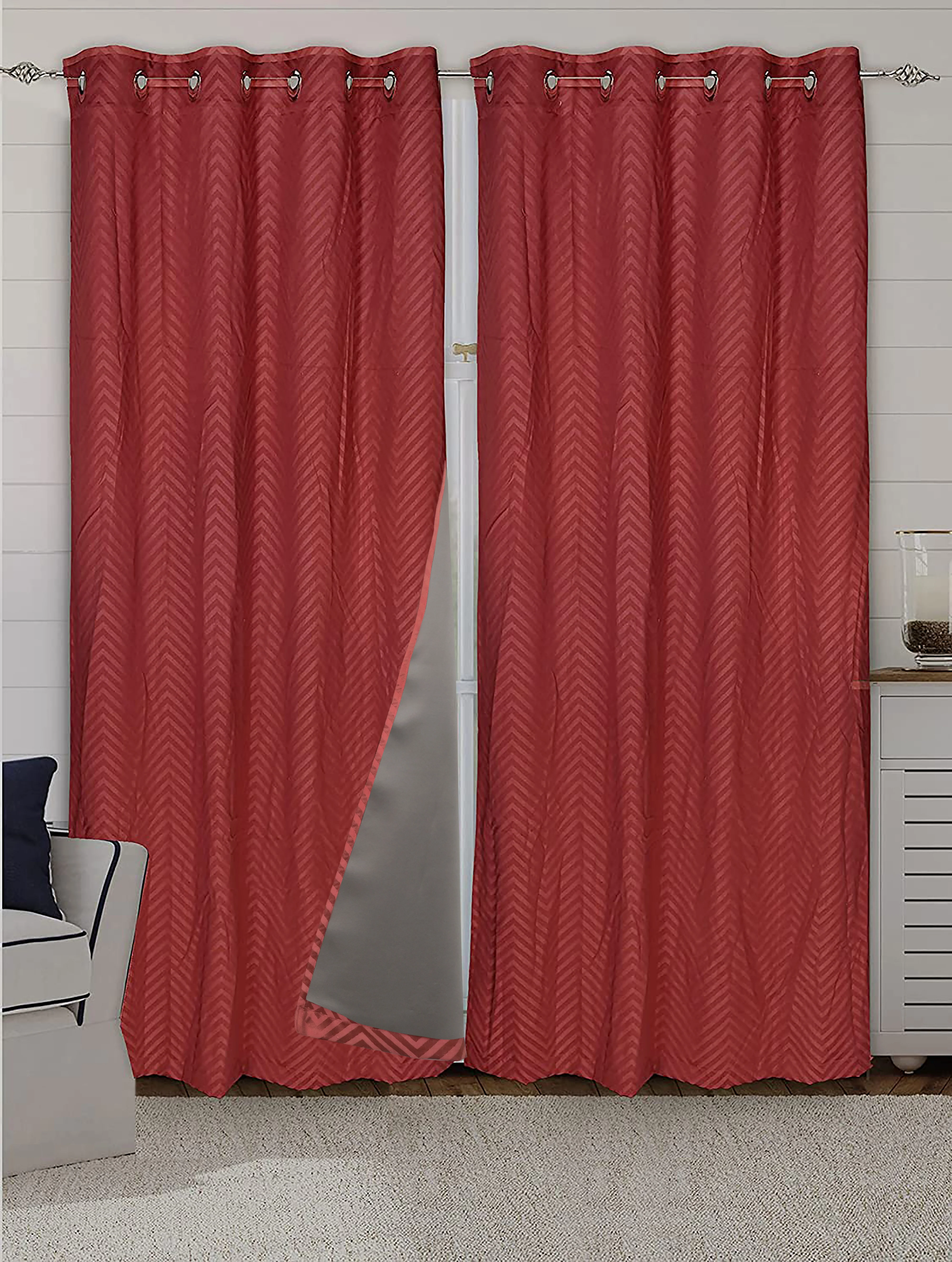 CHEVRON Damask Cotton Curtains | Elegant Living Room Drapes - Image 32