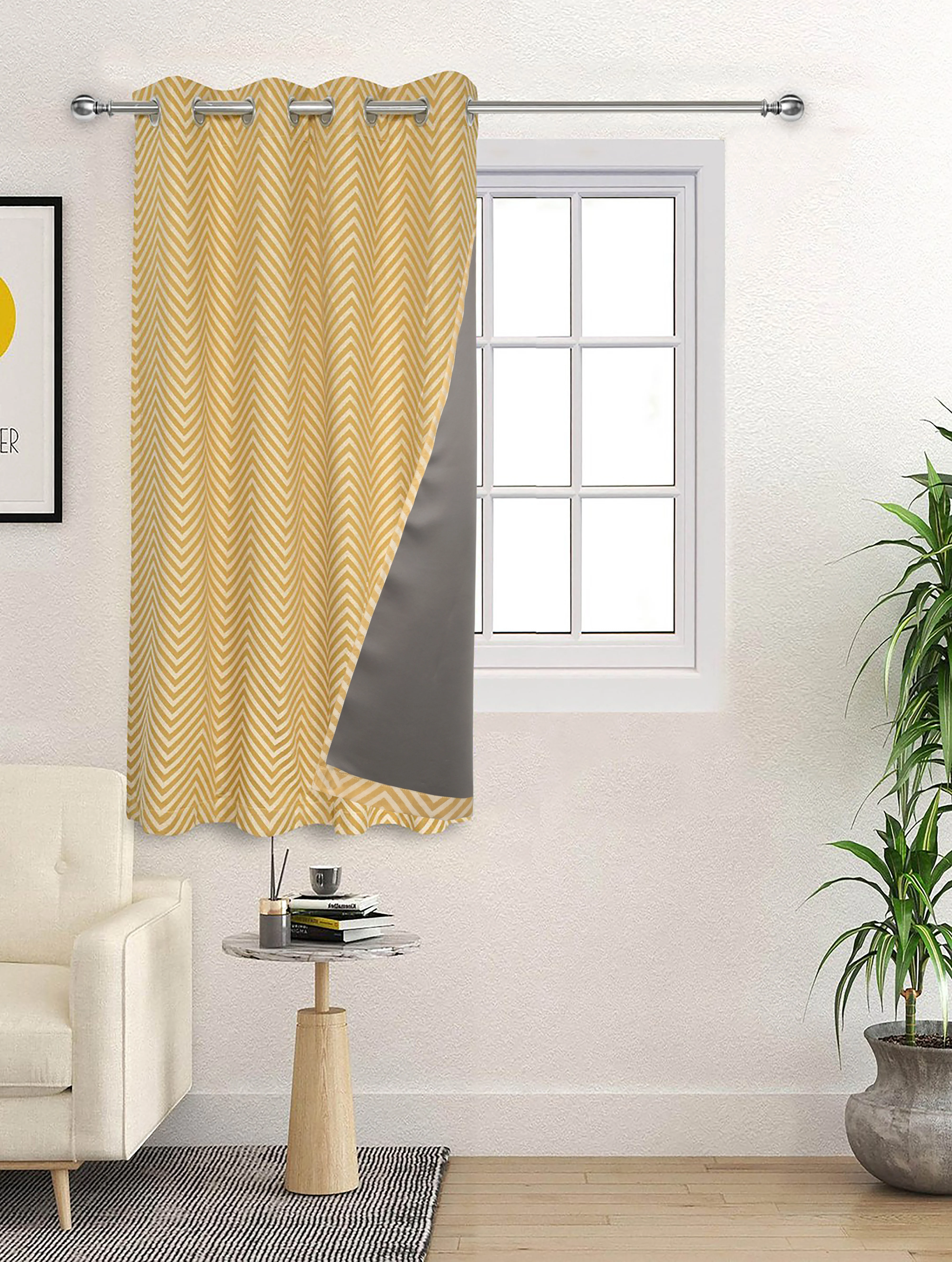 CHEVRON Damask Cotton Curtains | Elegant Living Room Drapes - Image 4