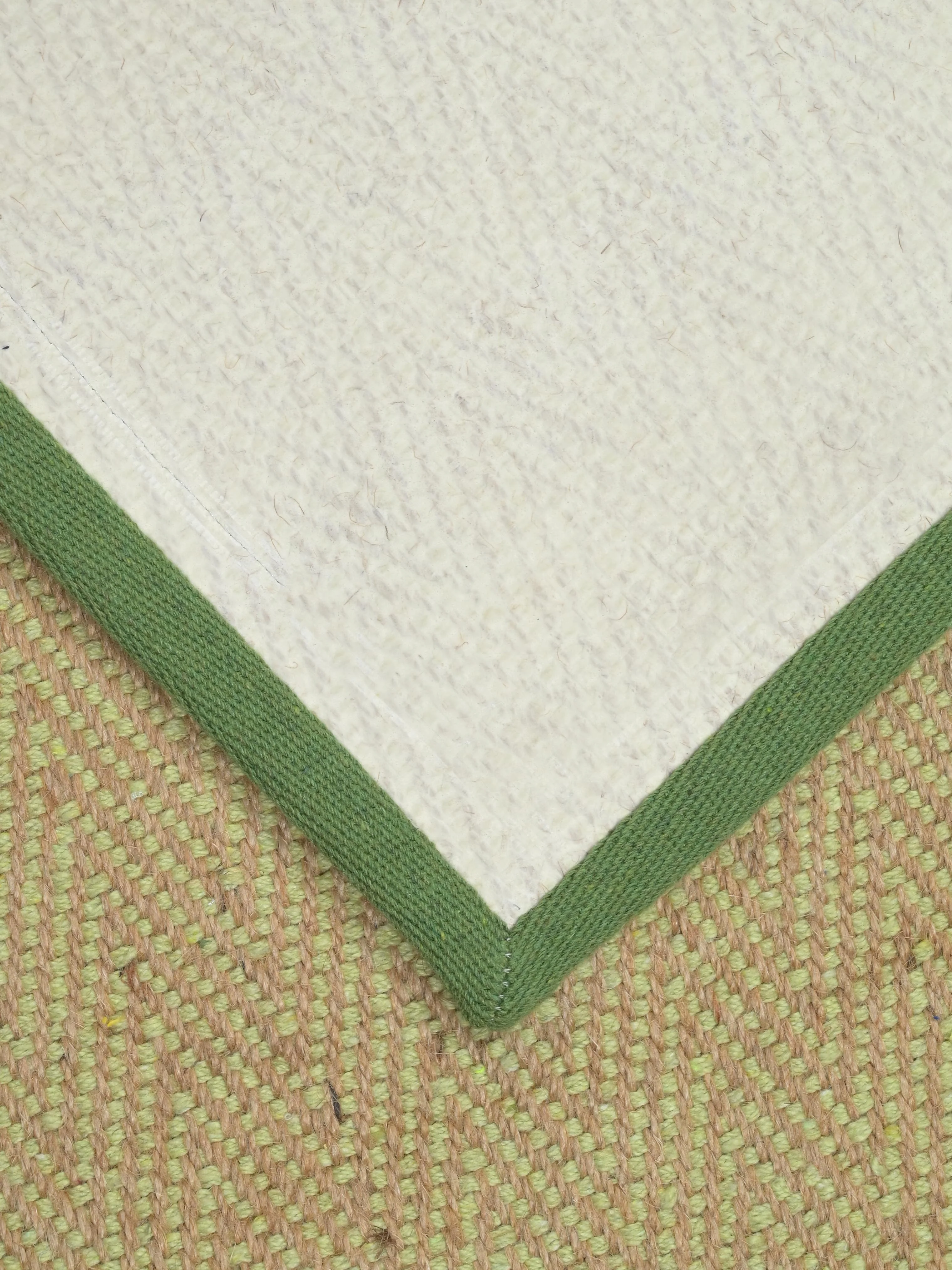 Chevron Jute & Cotton Woven Anti-Slip Strong Border Rug - Image 6