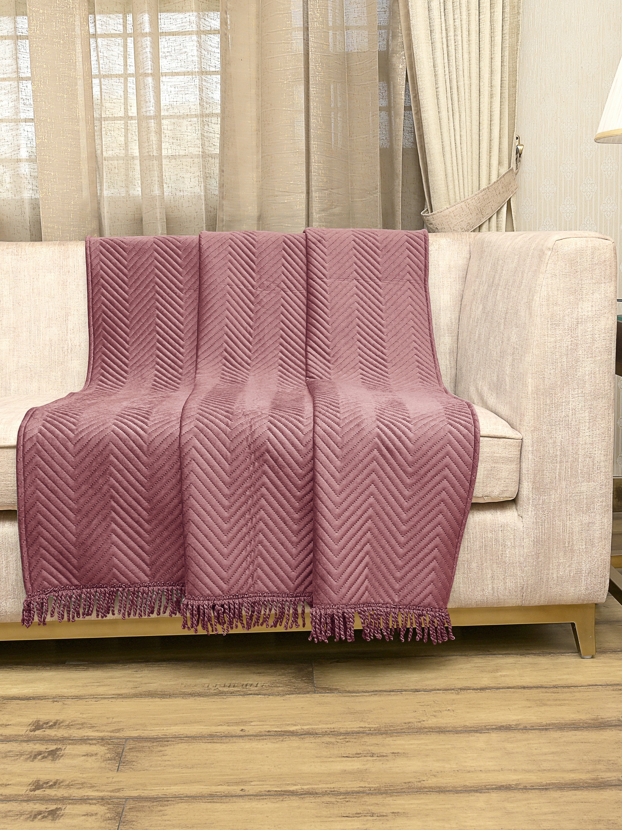 Chevron Velvet Sofa Throw Blanket | Plush & Stylish Decorative Cover