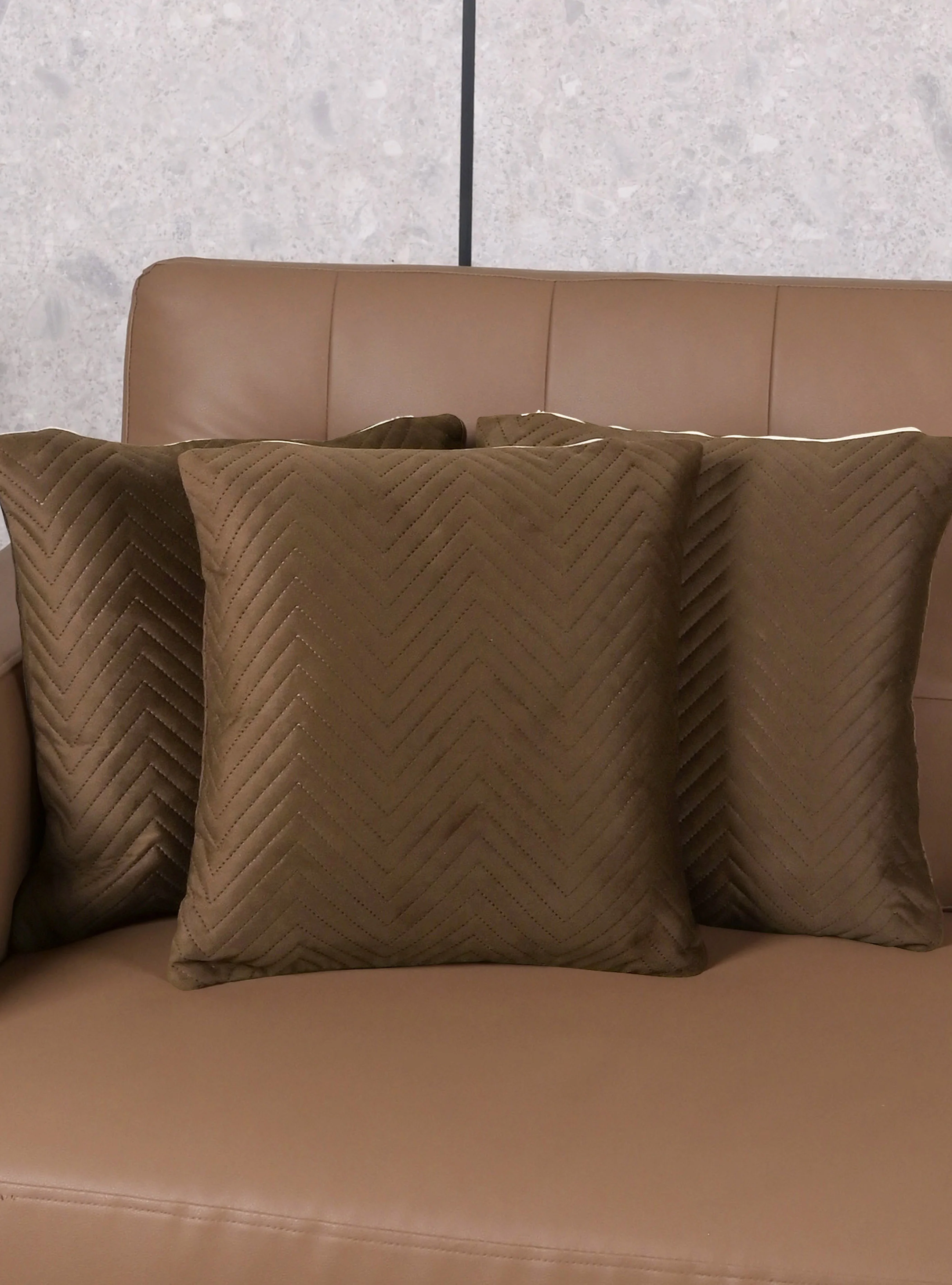 Chevron Velvet Cushion Covers in | Luxurious Texture for Modern Homes - Image 2