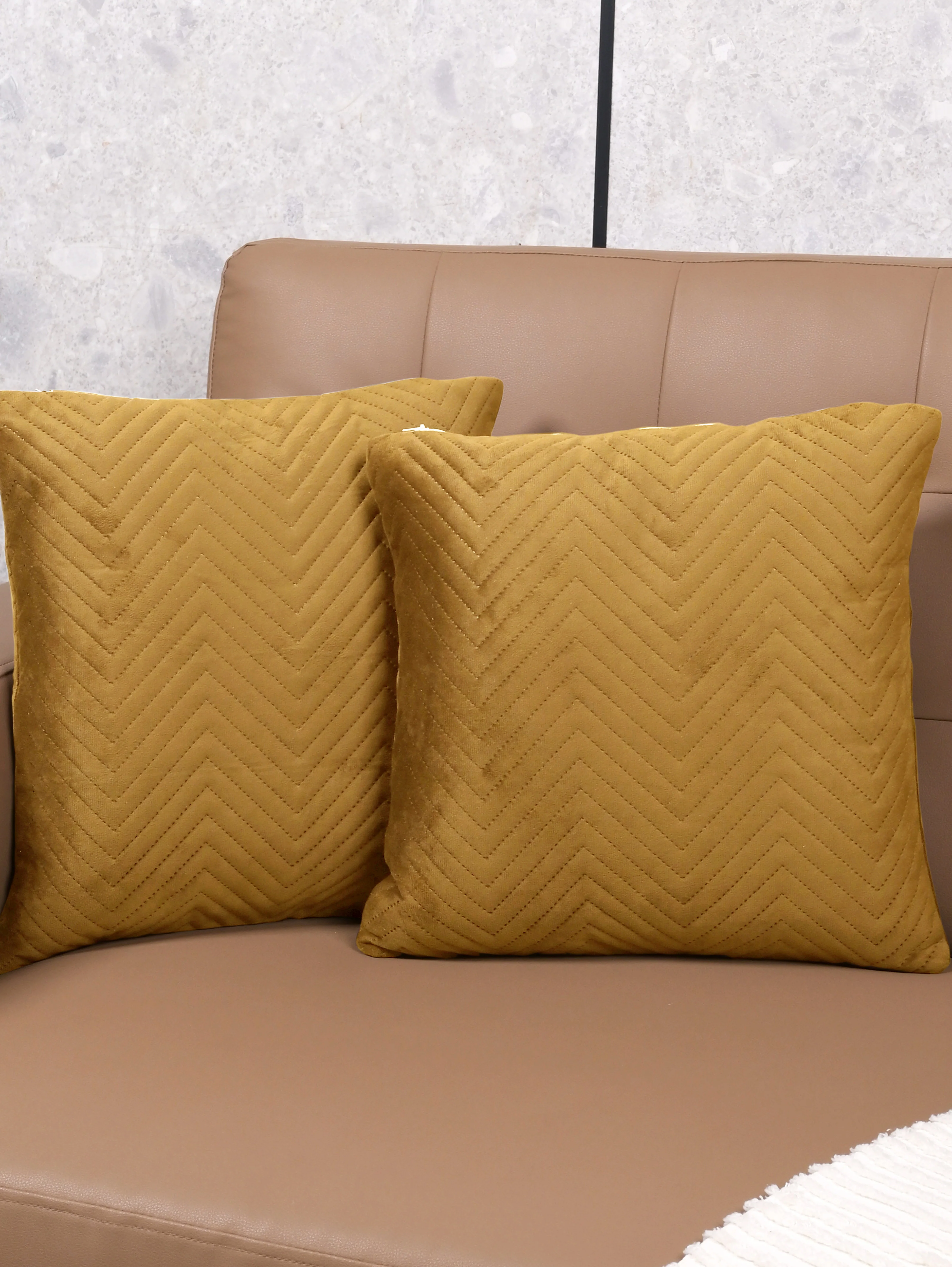 Chevron Velvet Cushion Covers in | Luxurious Texture for Modern Homes
