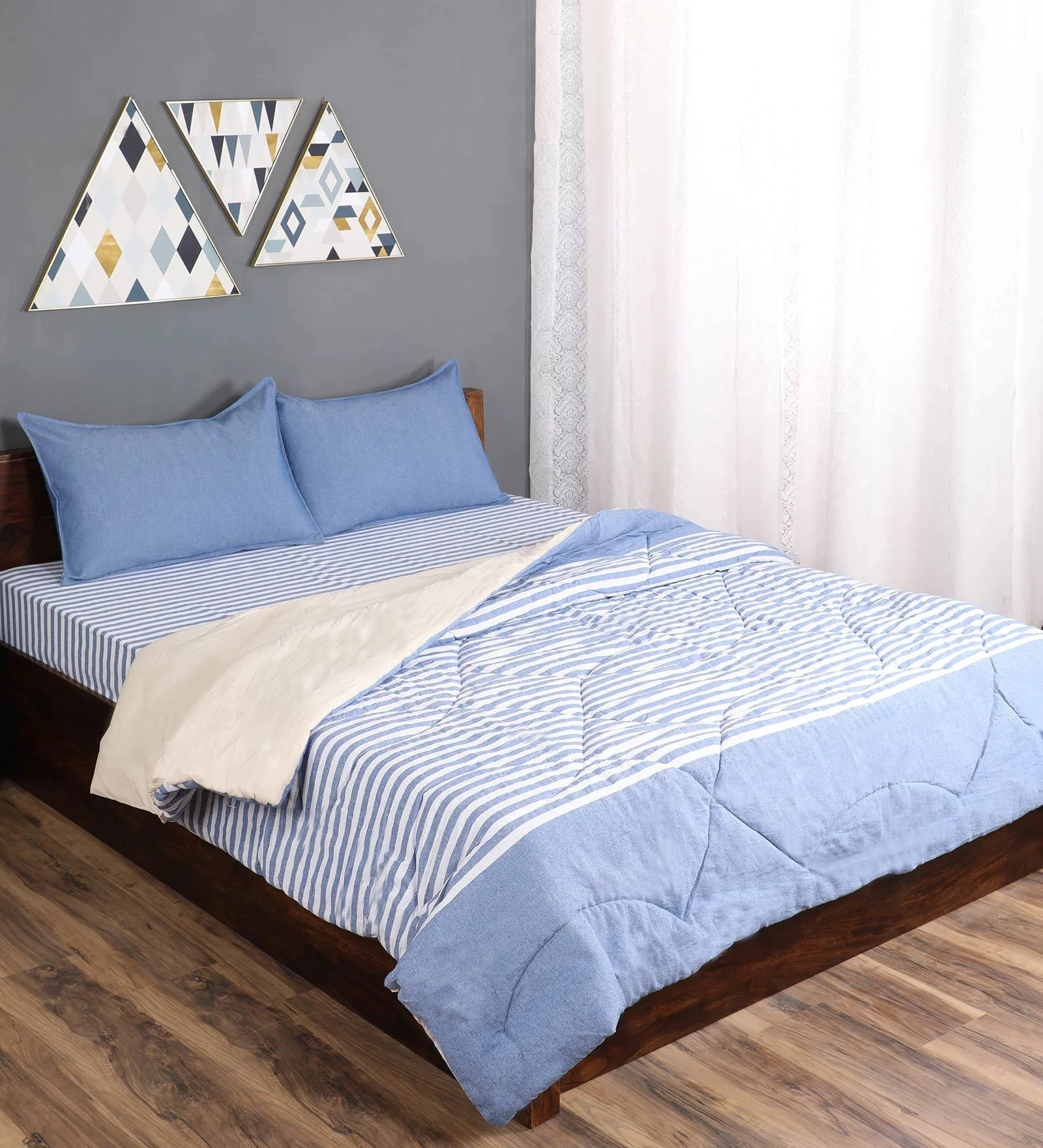 Bedding Combo Set | Includes 1 Bedsheet, 2 Pillow Covers & 1 Quilt/ Comfortor - Image 3