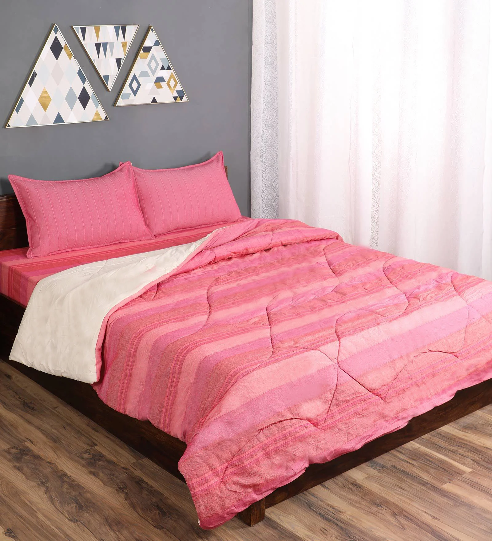Bedding Combo Set | Includes 1 Bedsheet, 2 Pillow Covers & 1 Quilt/ Comfortor - Image 3