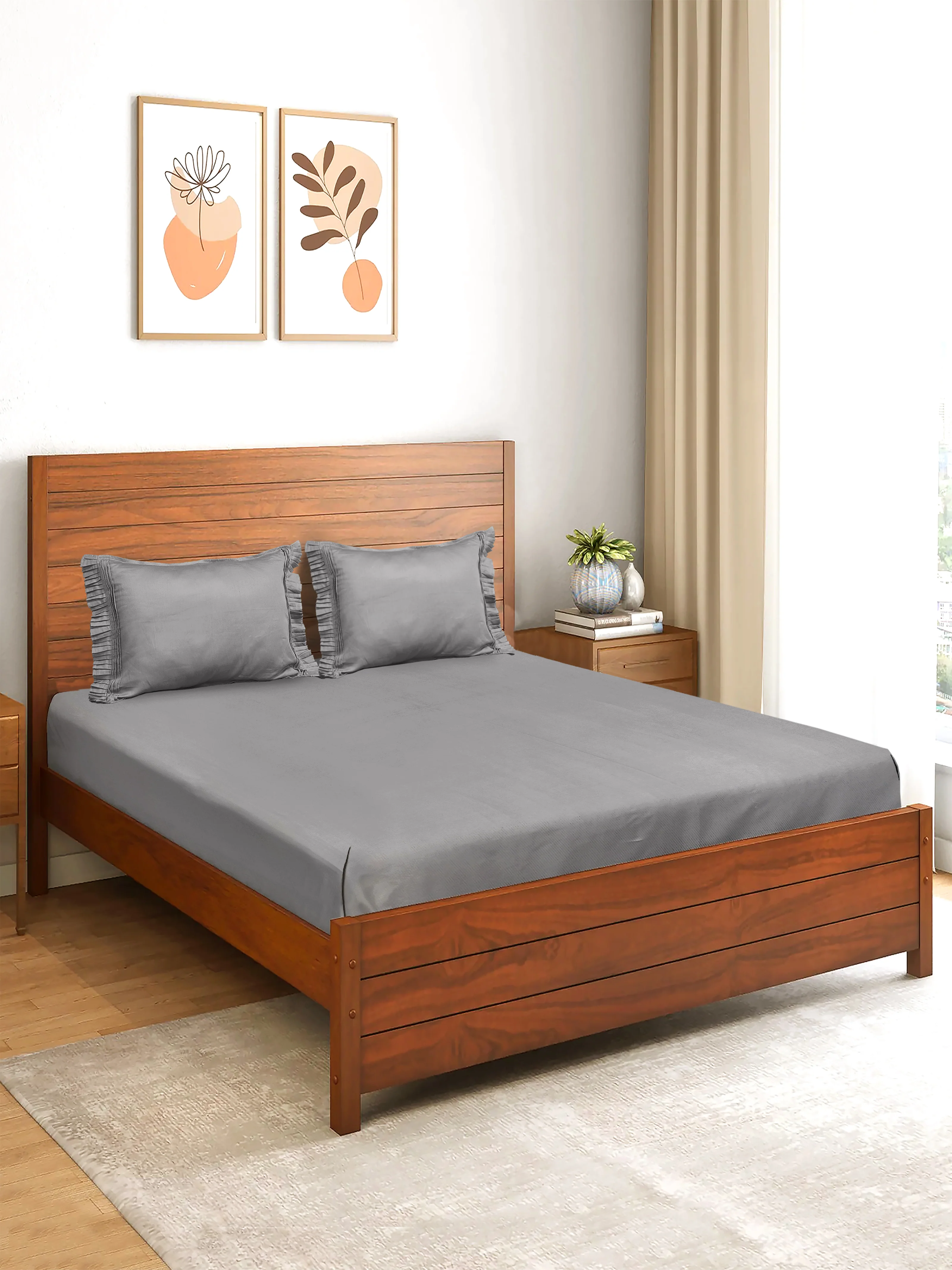 Classic Cotton Bedsheet with 2 Pillow Covers | Queen Size - Image 11