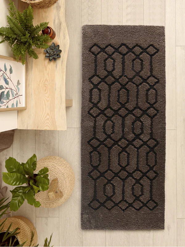 Cotton Handtufted Runner | Strong Carpet Backing & Anti-Skid (45x120 cm)