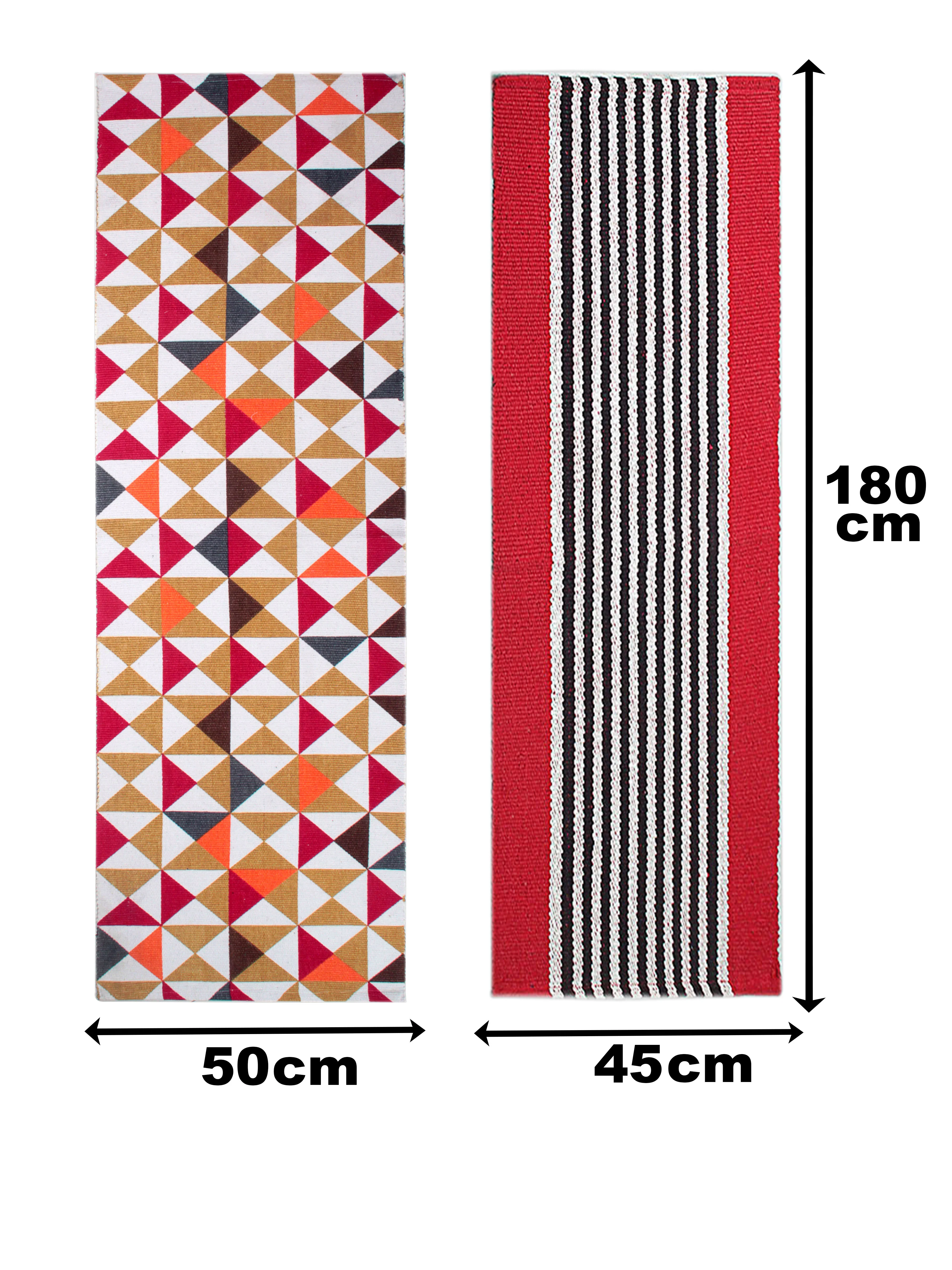 Cotton Printed & Woven Floor Runner 45x180 & 50x180 cm Floor Mat Combo – Set of 2 - Image 10