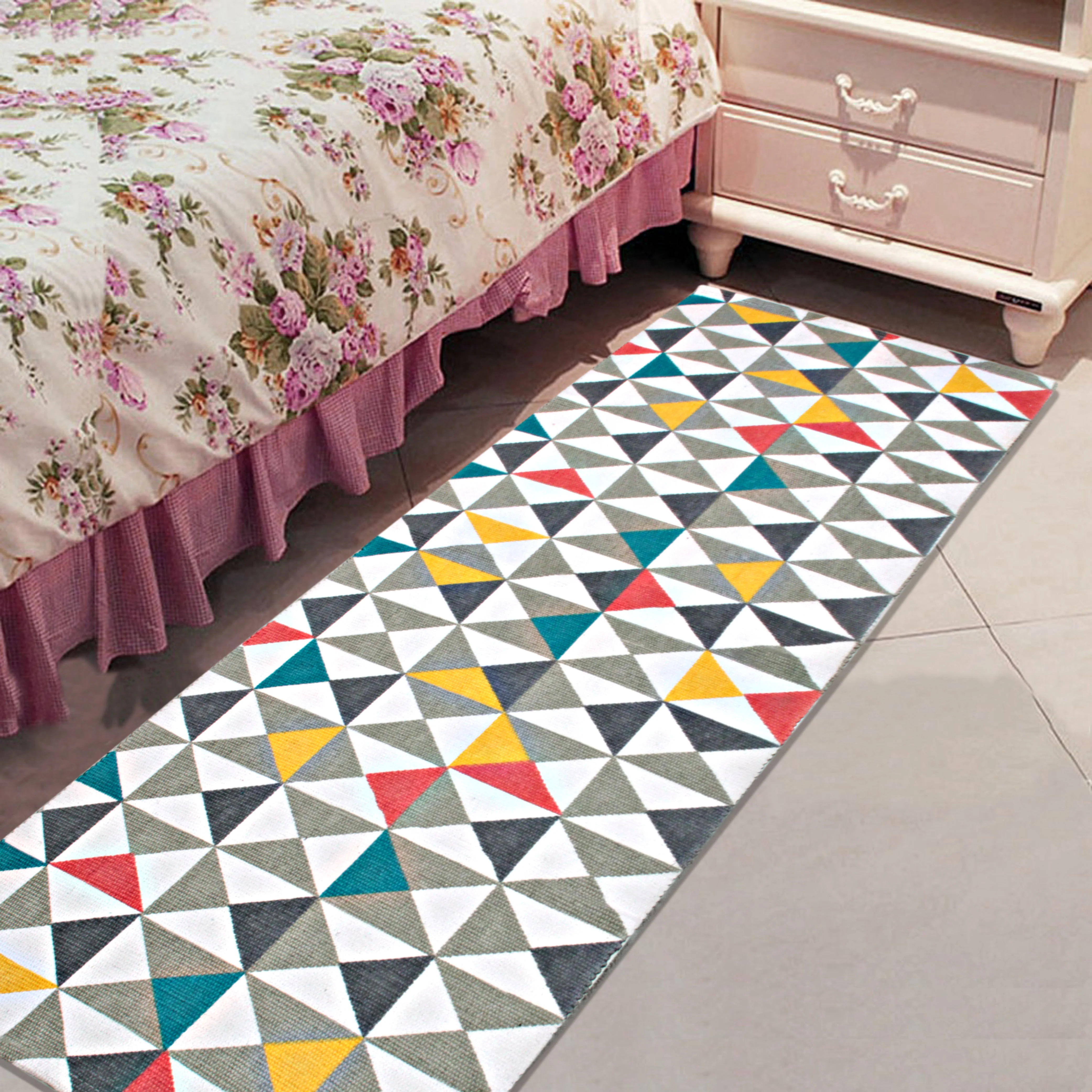 Cotton Printed & Woven Floor Runner 45x180 & 50x180 cm Floor Mat Combo – Set of 2 - Image 6