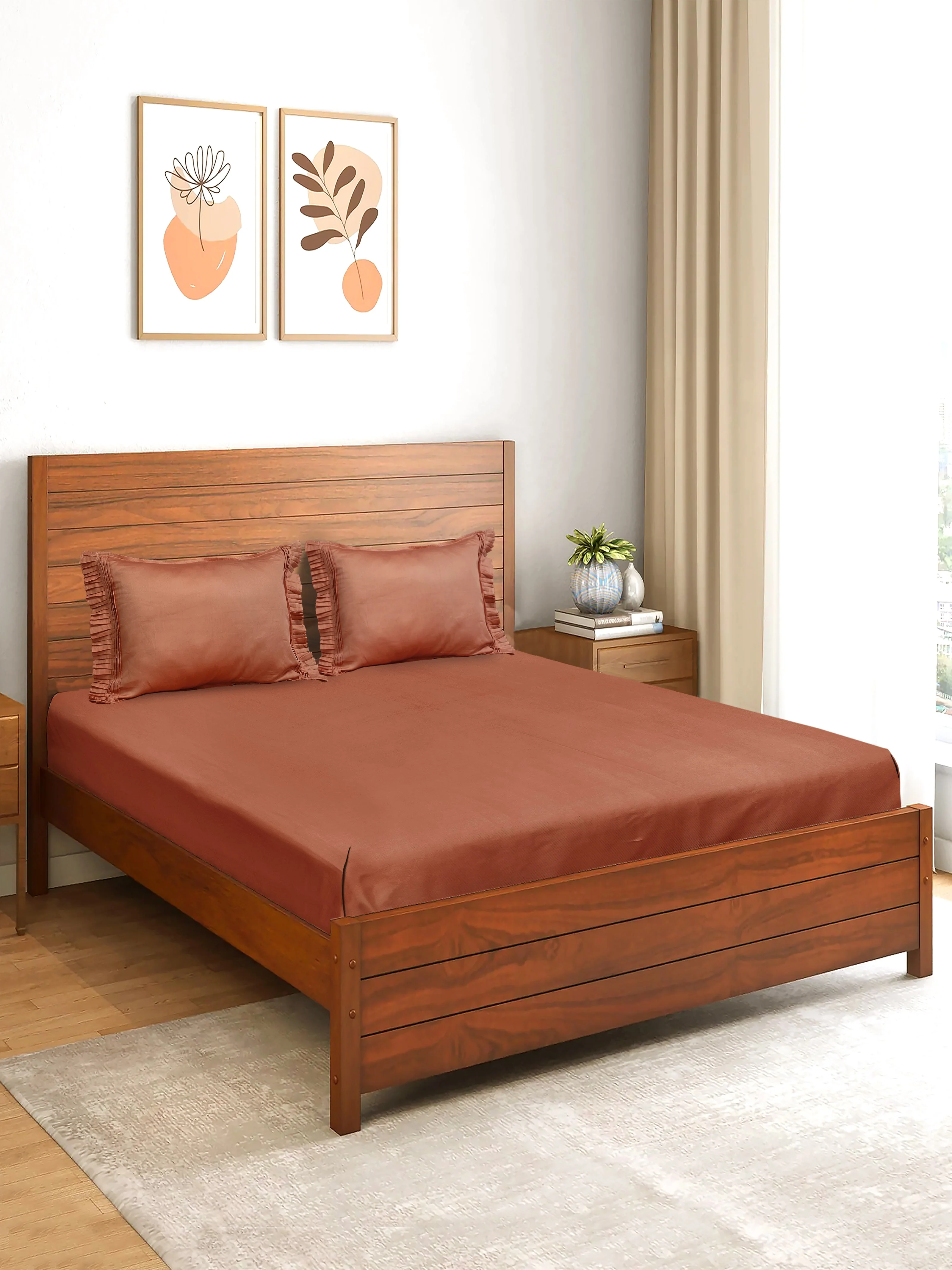 Classic Cotton Bedsheet with 2 Pillow Covers | Queen Size - Image 26