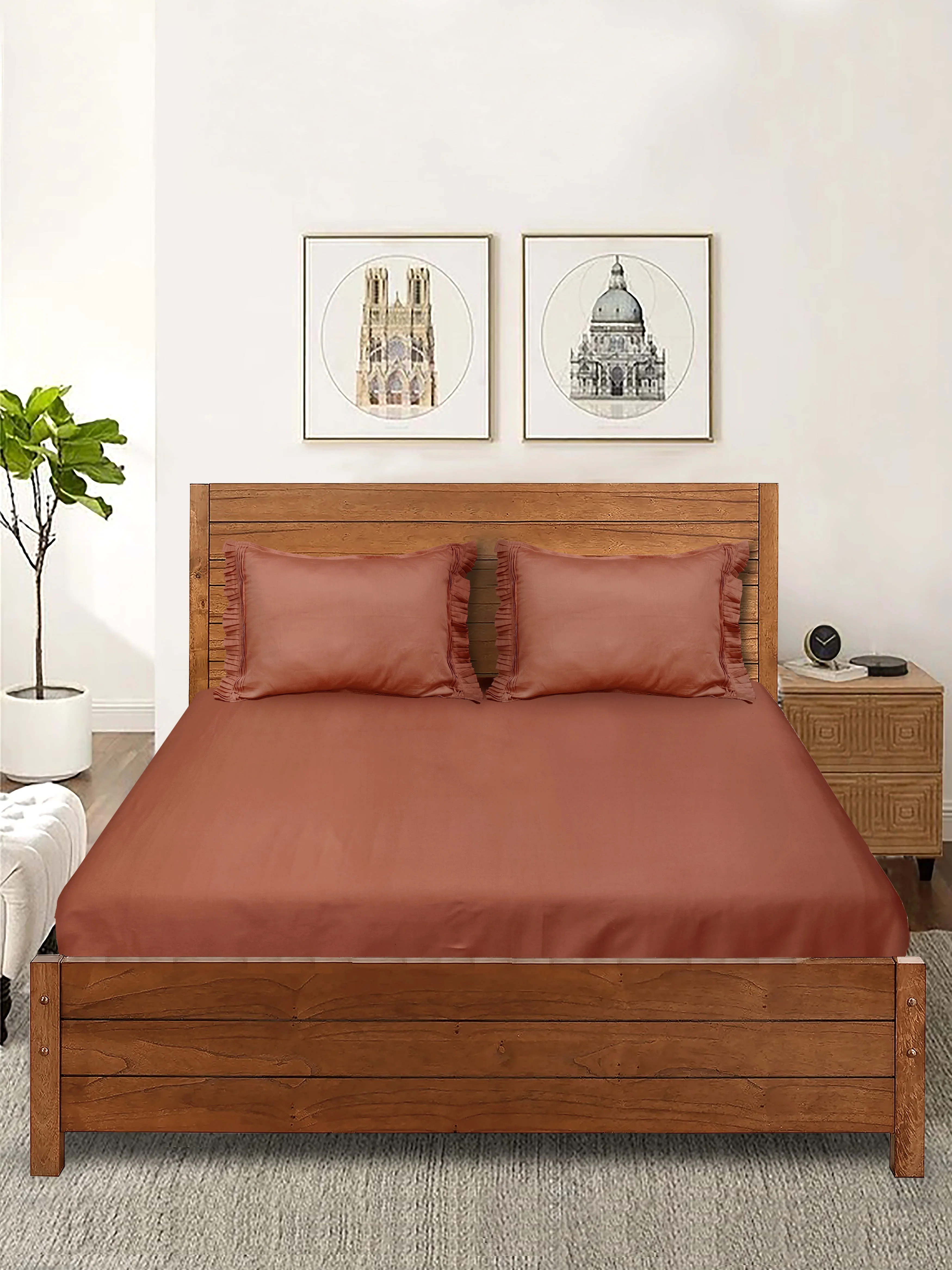 Classic Cotton Bedsheet with 2 Pillow Covers | Queen Size - Image 27