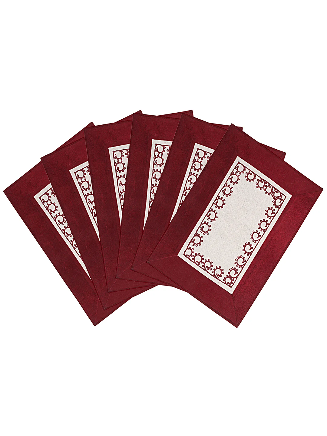 Cotton Velvet Place Mat Set | Set of 6 (34x45 cm) | Soft & Luxurious | B1G1 Offer
