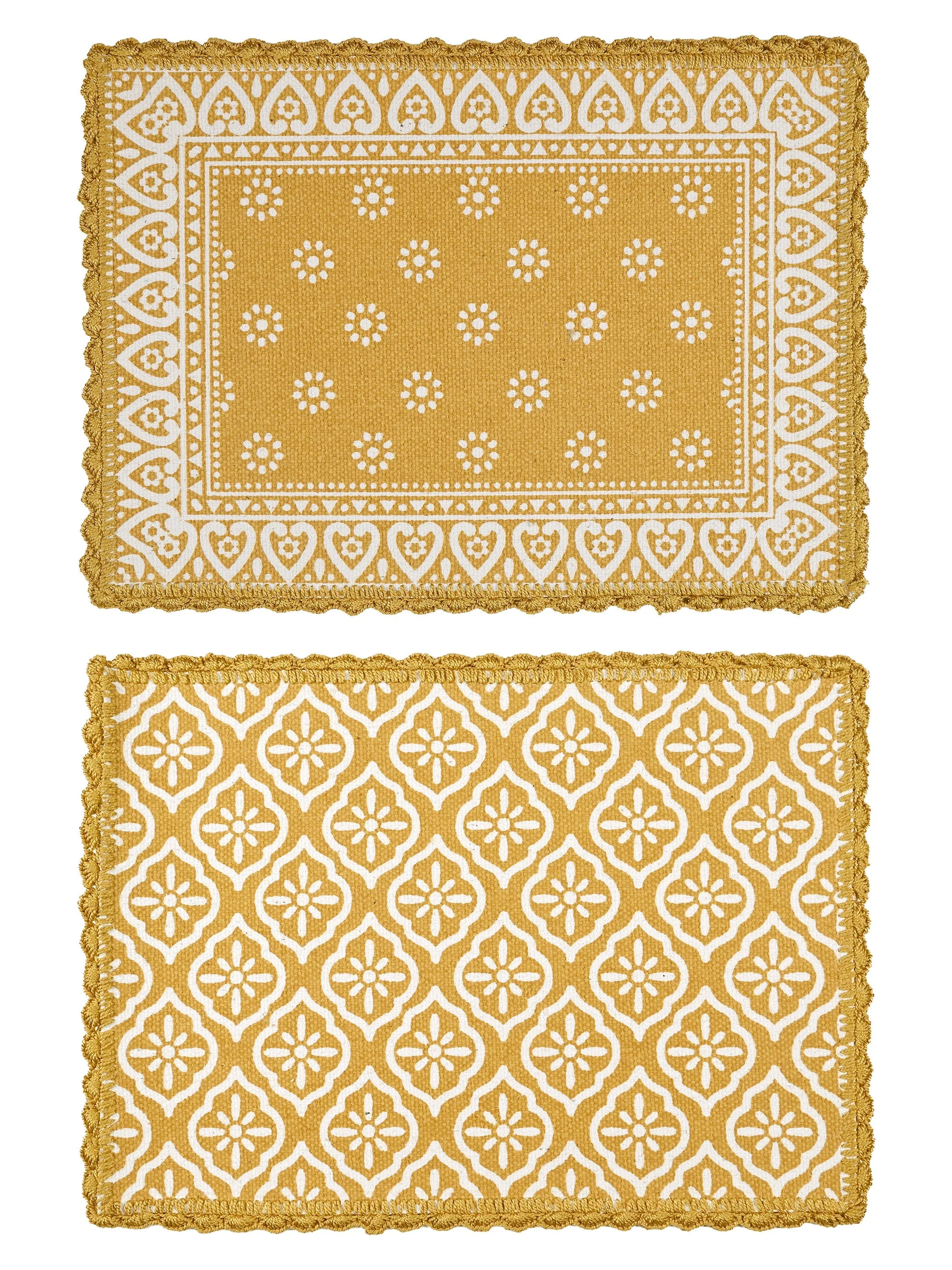 Jute & Cotton Table Mat with Artistic Print | Handcrafted Dining Table Décor - Image 2