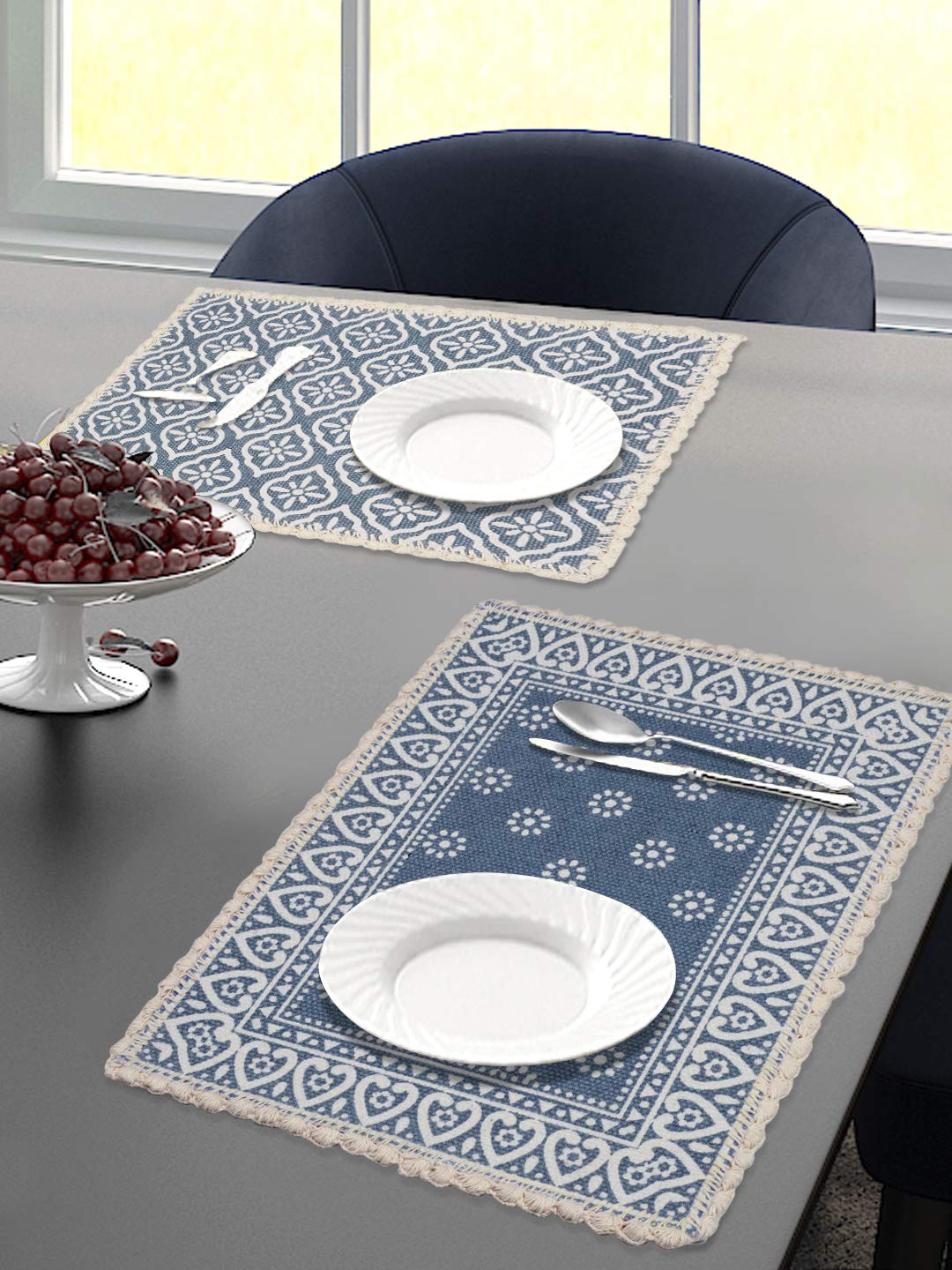 Jute & Cotton Table Mat with Artistic Print | Handcrafted Dining Table Décor - Image 8