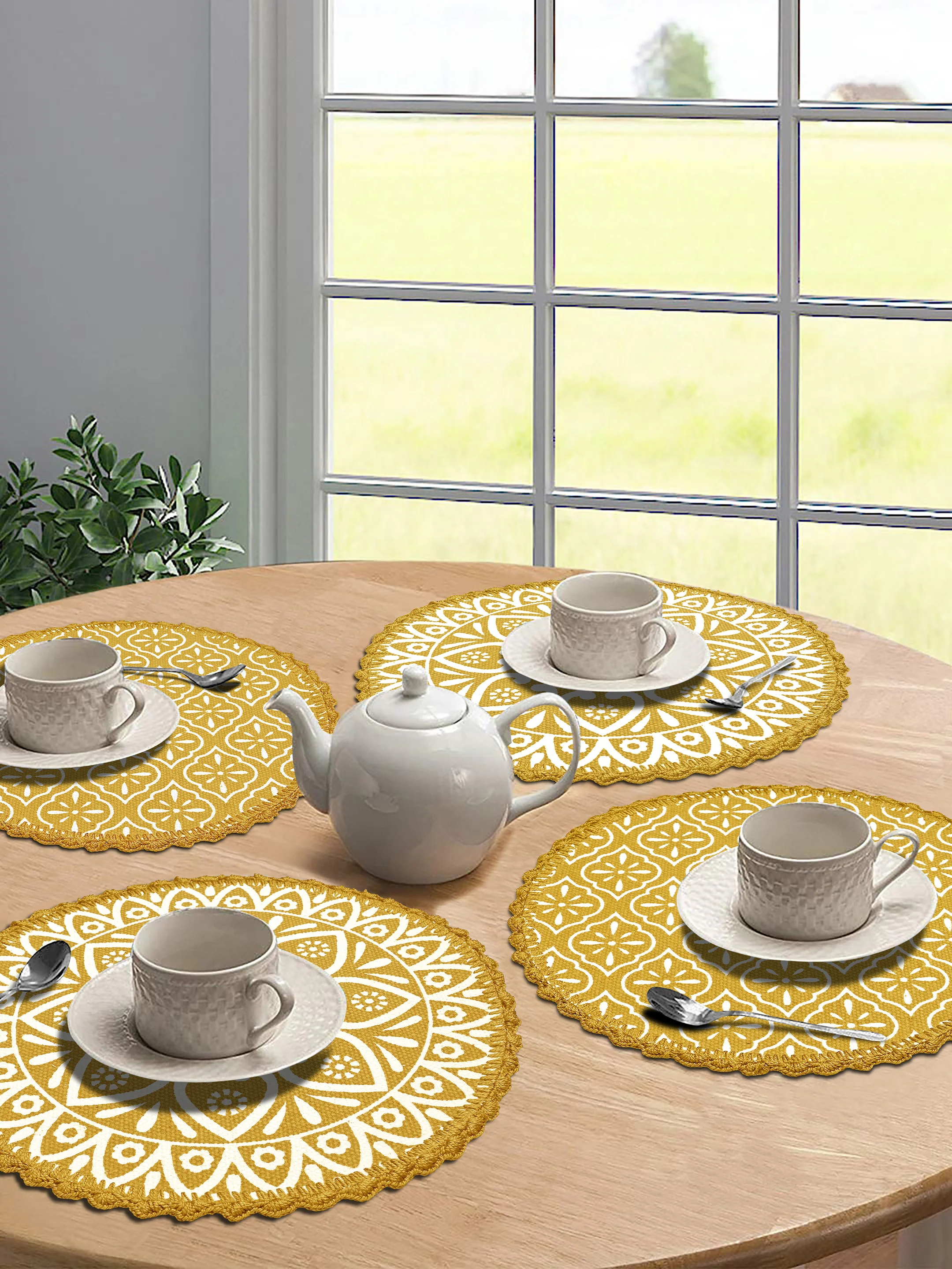 Jute & Cotton Table Mat with Artistic Print | Handcrafted Dining Table Décor - Image 21
