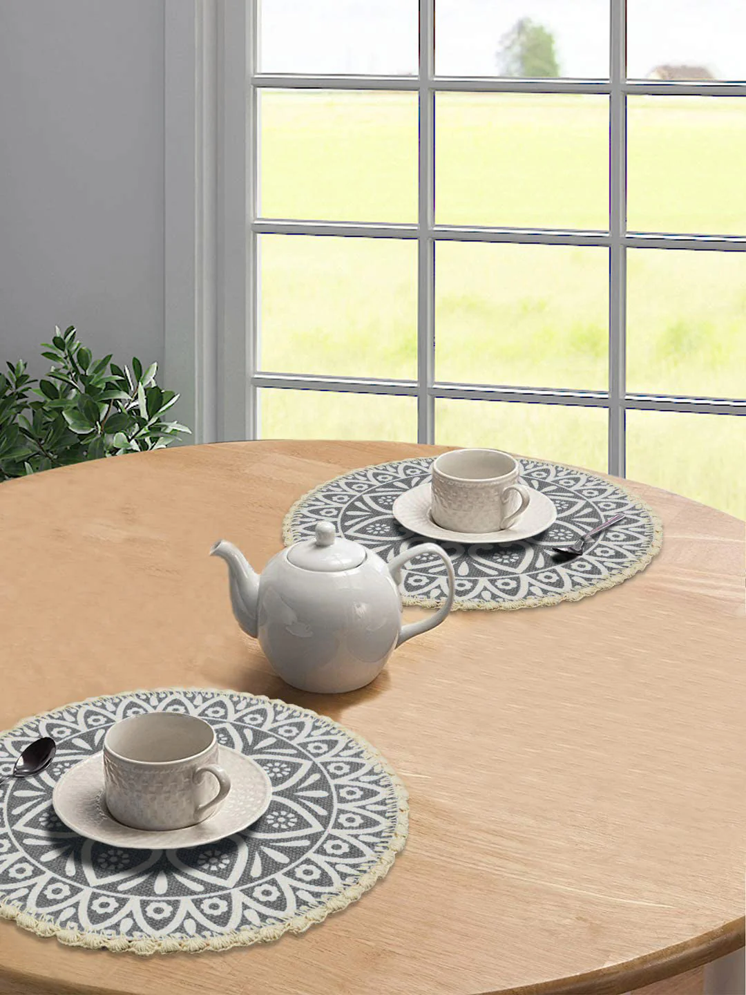 Jute & Cotton Table Mat with Artistic Print | Handcrafted Dining Table Décor - Image 32
