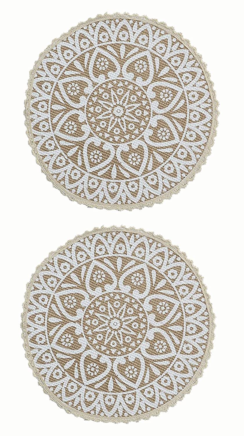 Jute & Cotton Table Mat with Artistic Print | Handcrafted Dining Table Décor - Image 8
