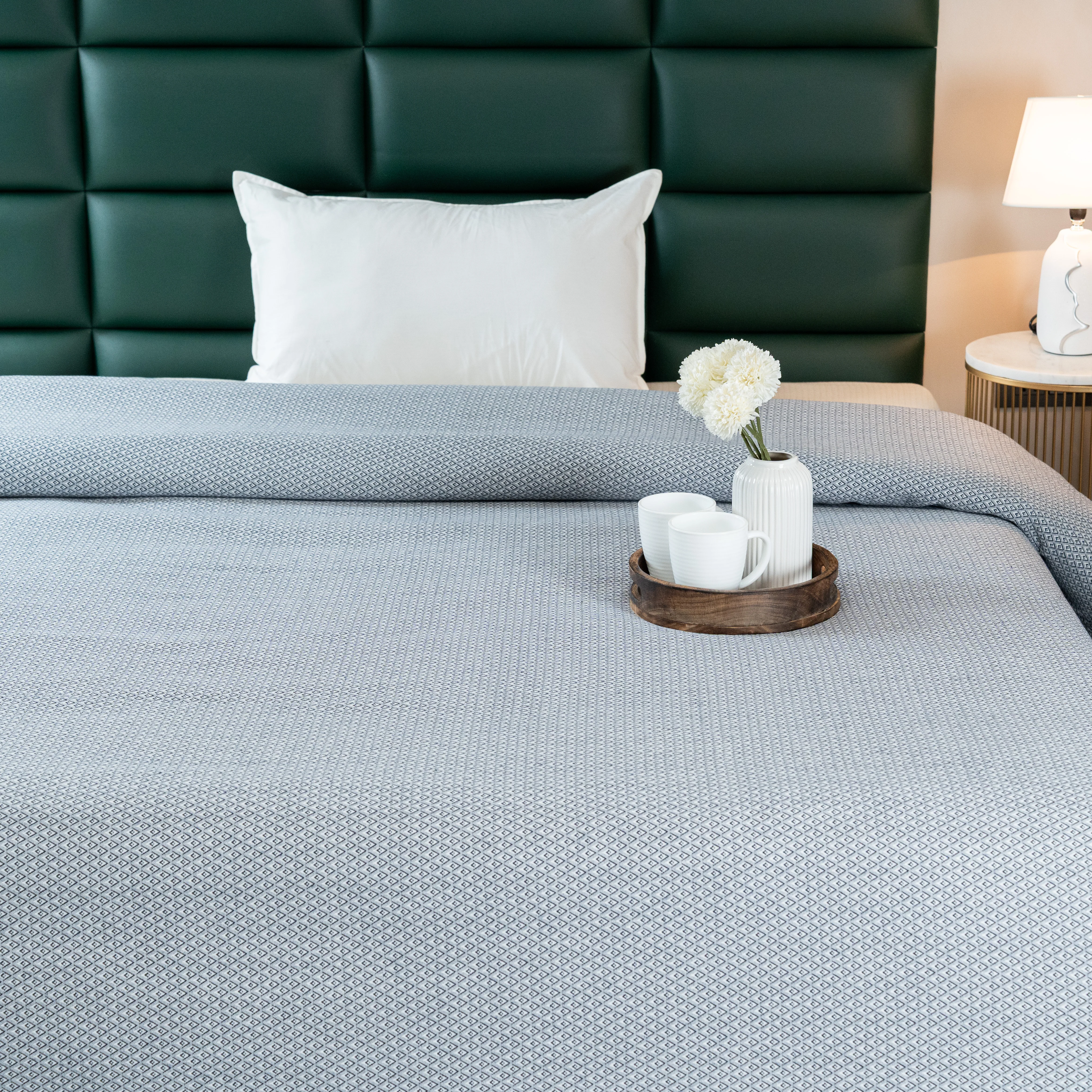 Saral Home Pure Cotton Bedsheet |Breathable Woven Bedspread with Pillow Cover | D MOND pattern | - Image 11