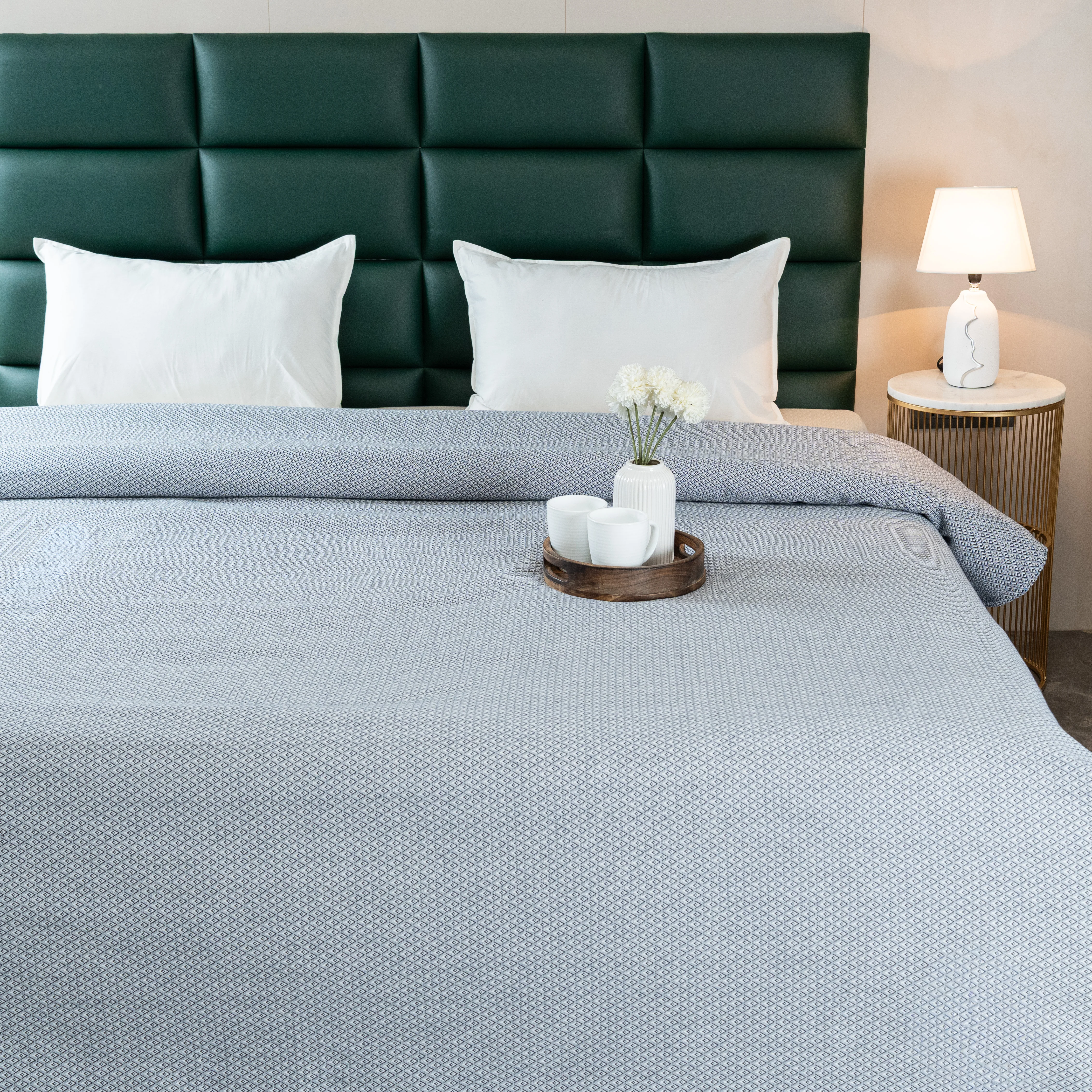Saral Home Pure Cotton Bedsheet |Breathable Woven Bedspread with Pillow Cover | D MOND pattern | - Image 13