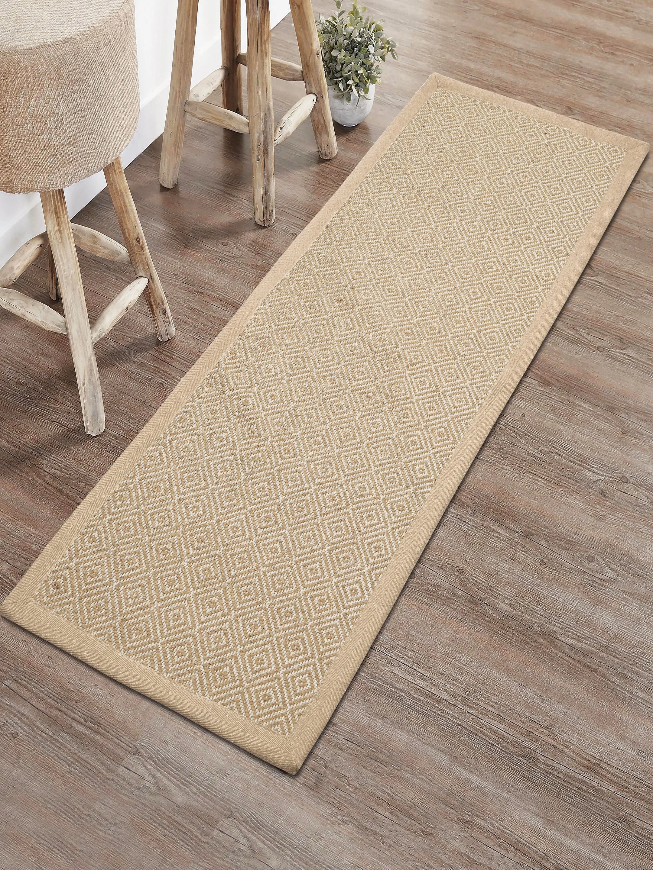 Diamond Jute & Cotton Woven Anti-Slip Strong Border Door Mat - Image 17