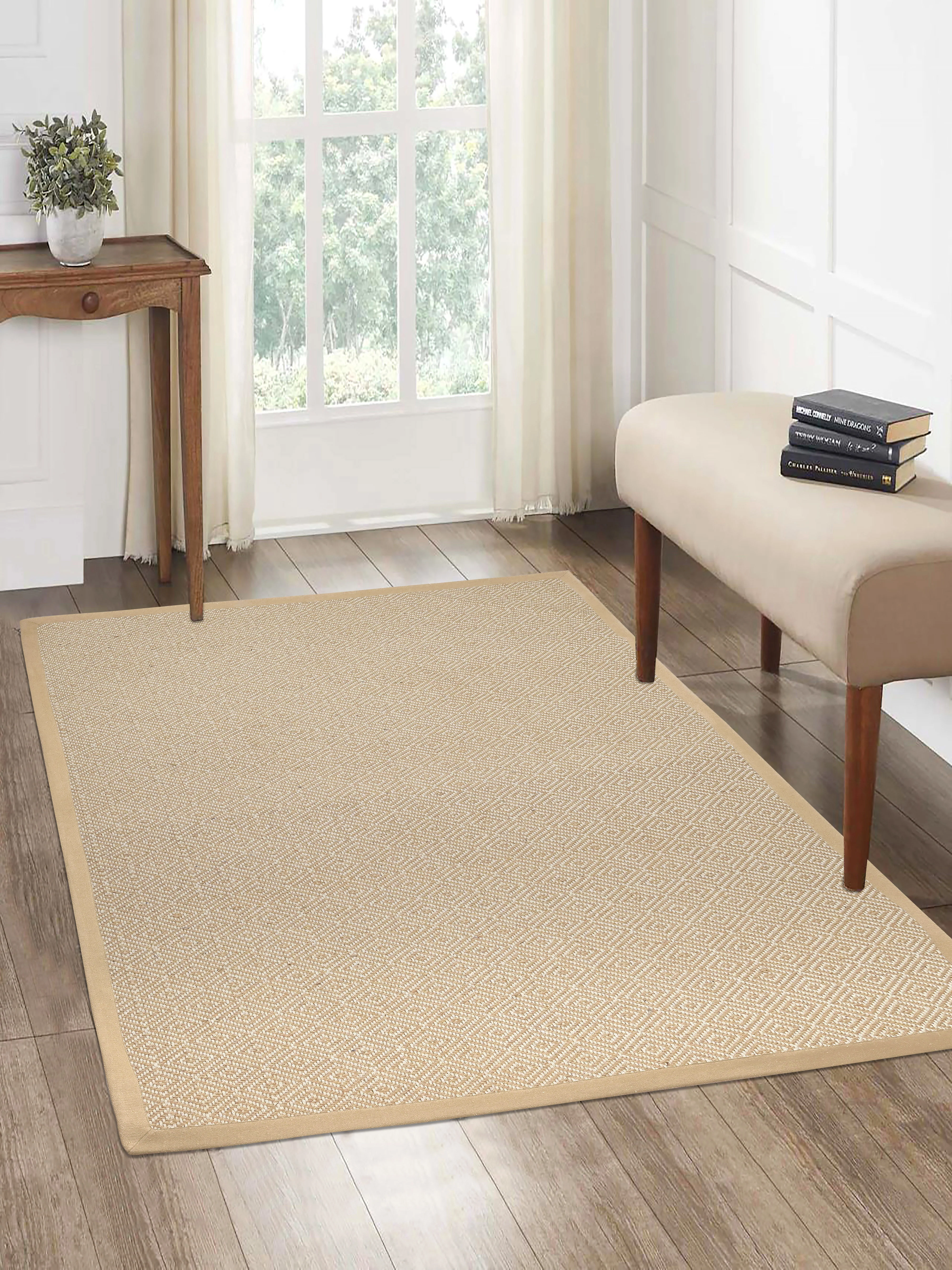 Diamond Jute & Cotton Woven Anti-Slip Strong Border Rug - Image 10