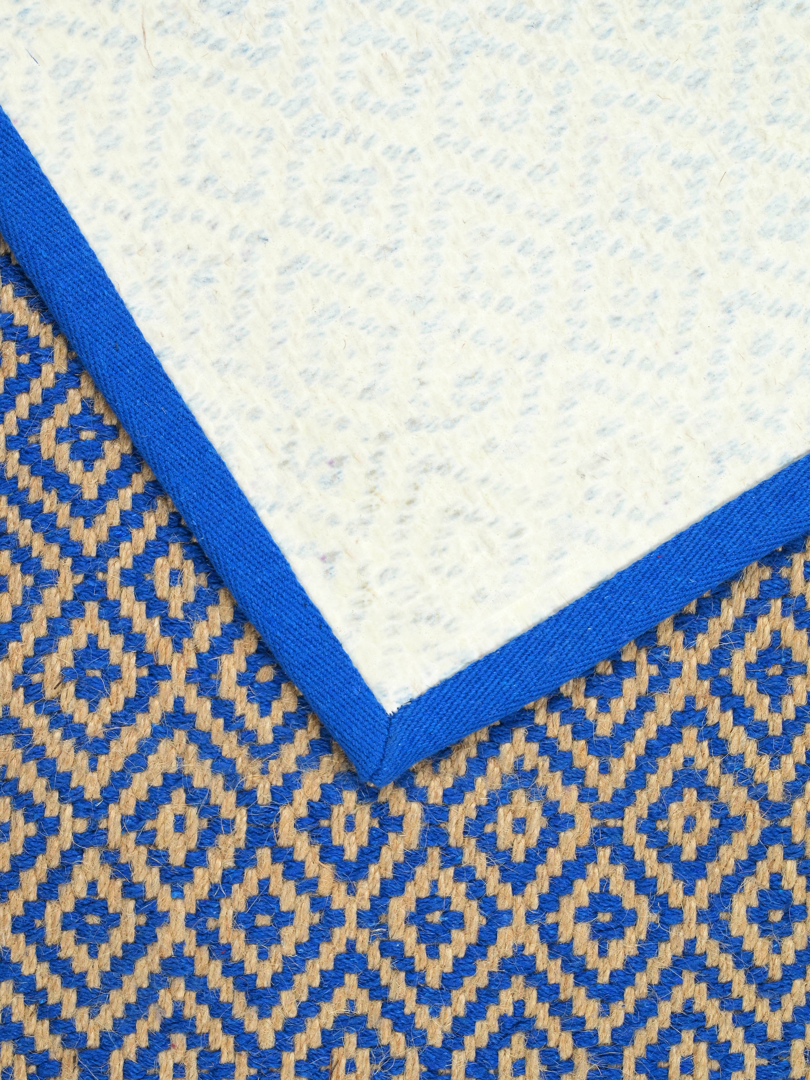 Diamond Jute & Cotton Woven Anti-Slip Strong Border Rug - Image 5