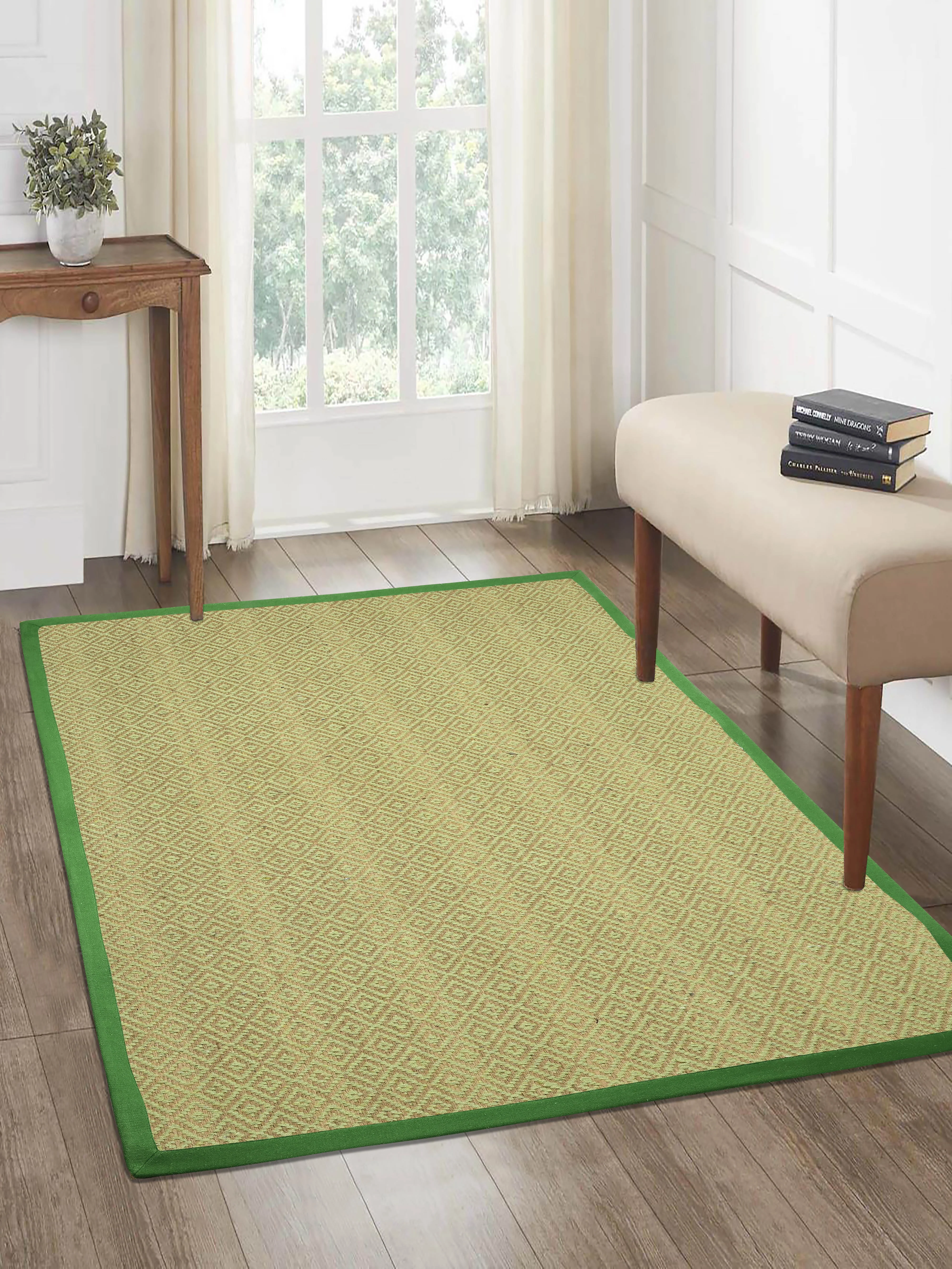 Diamond Jute & Cotton Woven Anti-Slip Strong Border Rug - Image 6
