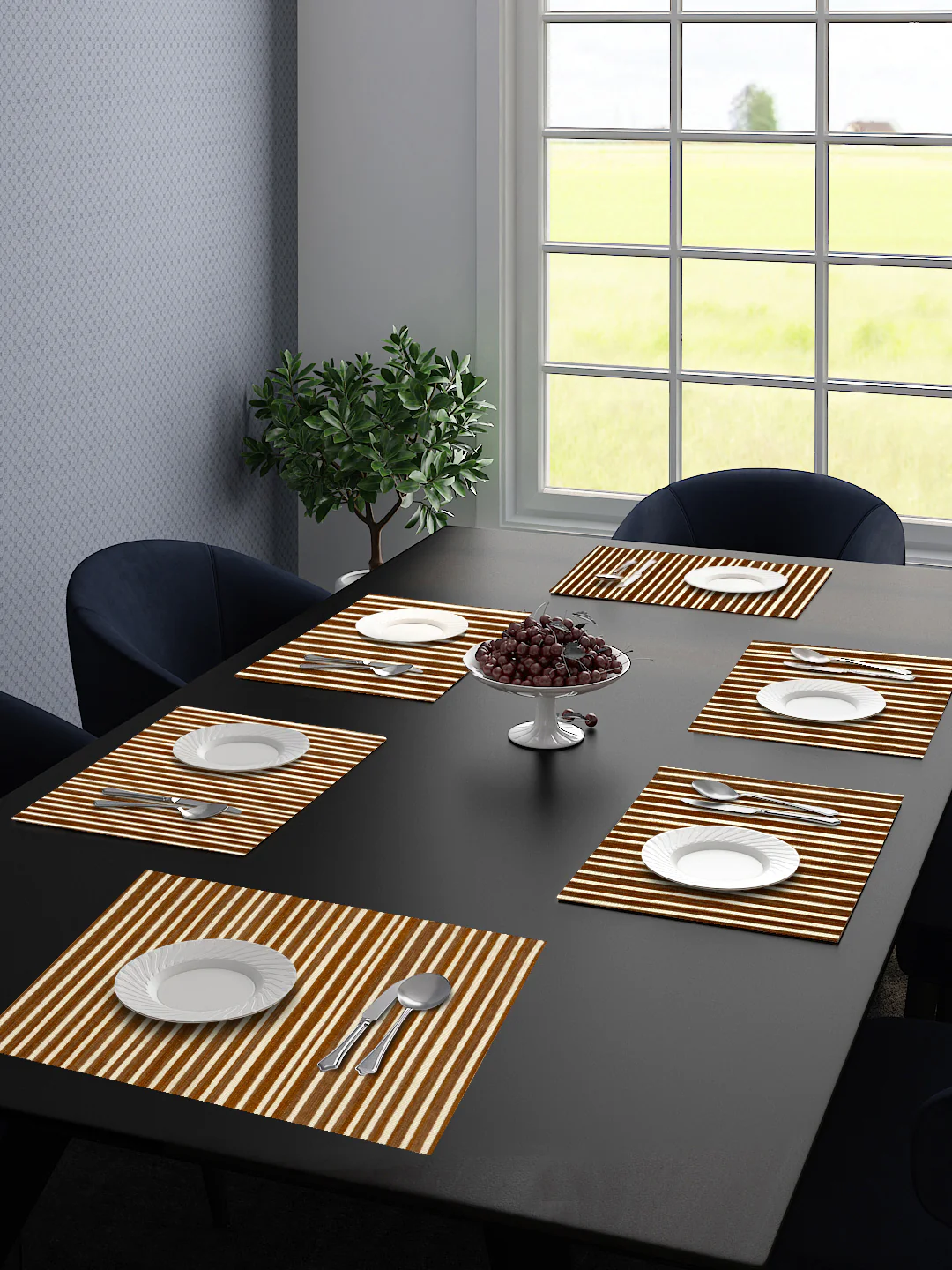 Stripe Dining Table Placemats | Set of 6 or 7 Pcs - Image 2
