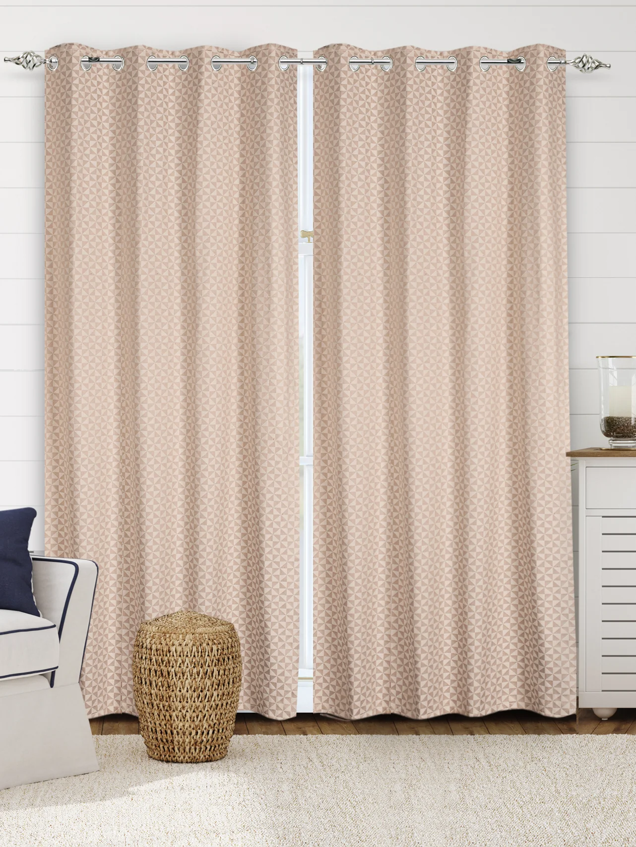 FIRKI Damask Cotton Blackout Curtains | Elegant Finish