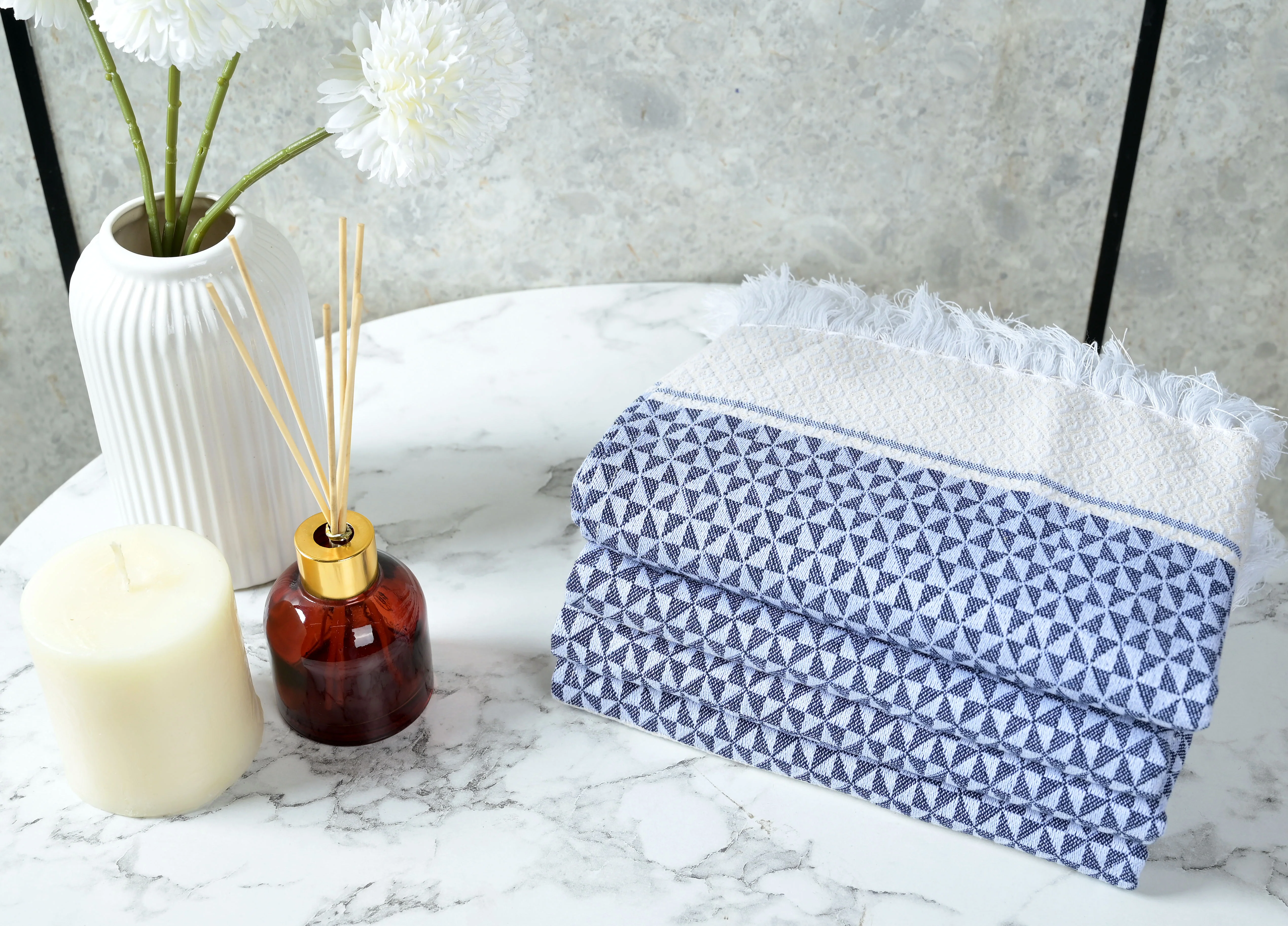 Firki Pure Cotton 4 PC Hand Towel Set | Quick Dry Soft Towels | Bathing Kitchen Hand Towel Gym | Men & Women | Bathroom Accessories Set | - Image 20