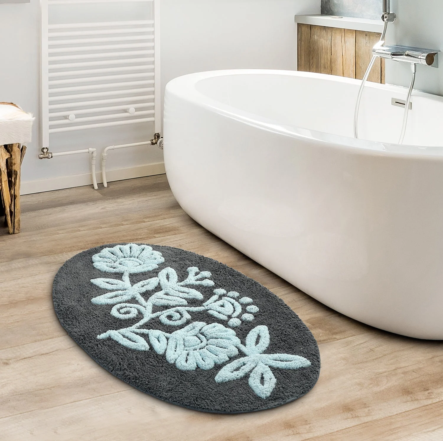 FLEUR Oval Soft Bathmat | 50x80 cm, Anti-Slip Comfort - Image 16