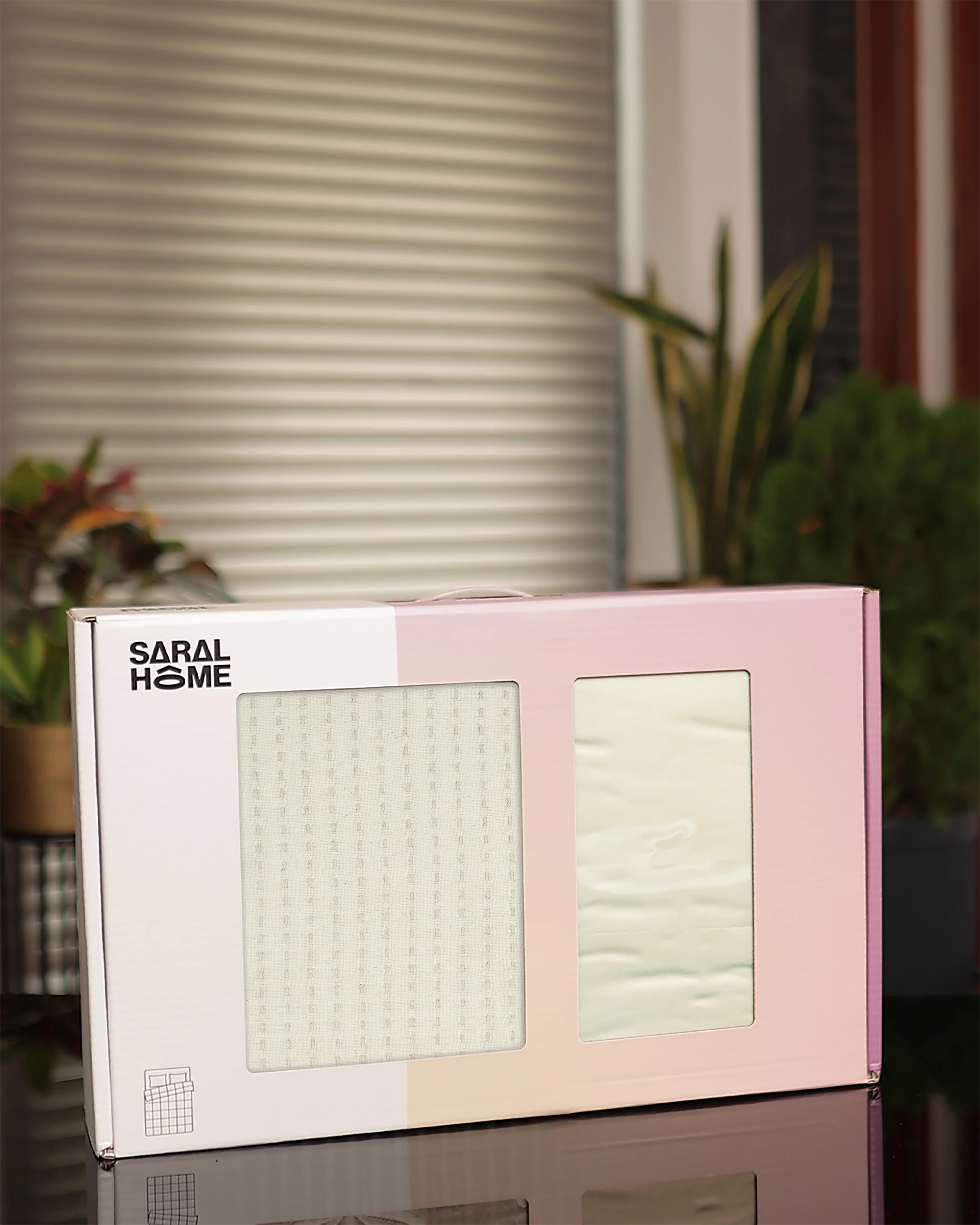 GIFT BOX | COTTON Ivory Bedsheet-Cover | Matching Ivory Quilt/Comforter | Combo Set For Gift & Daily Use